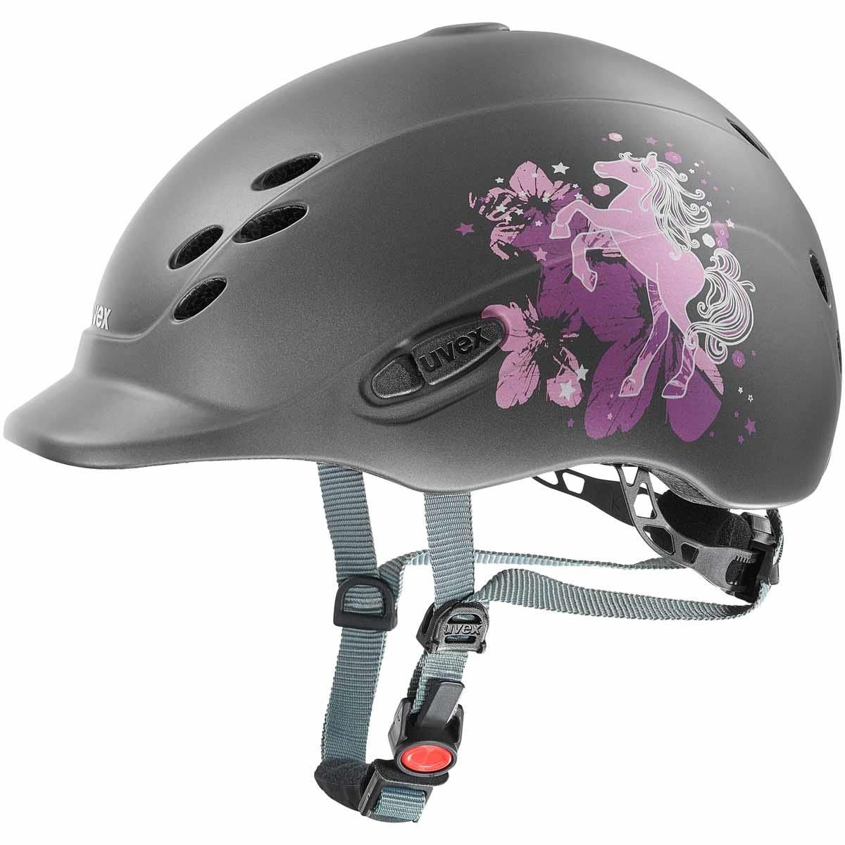 Casco da equitazione uvex onyxx decor bambini, motivo principessa e pony