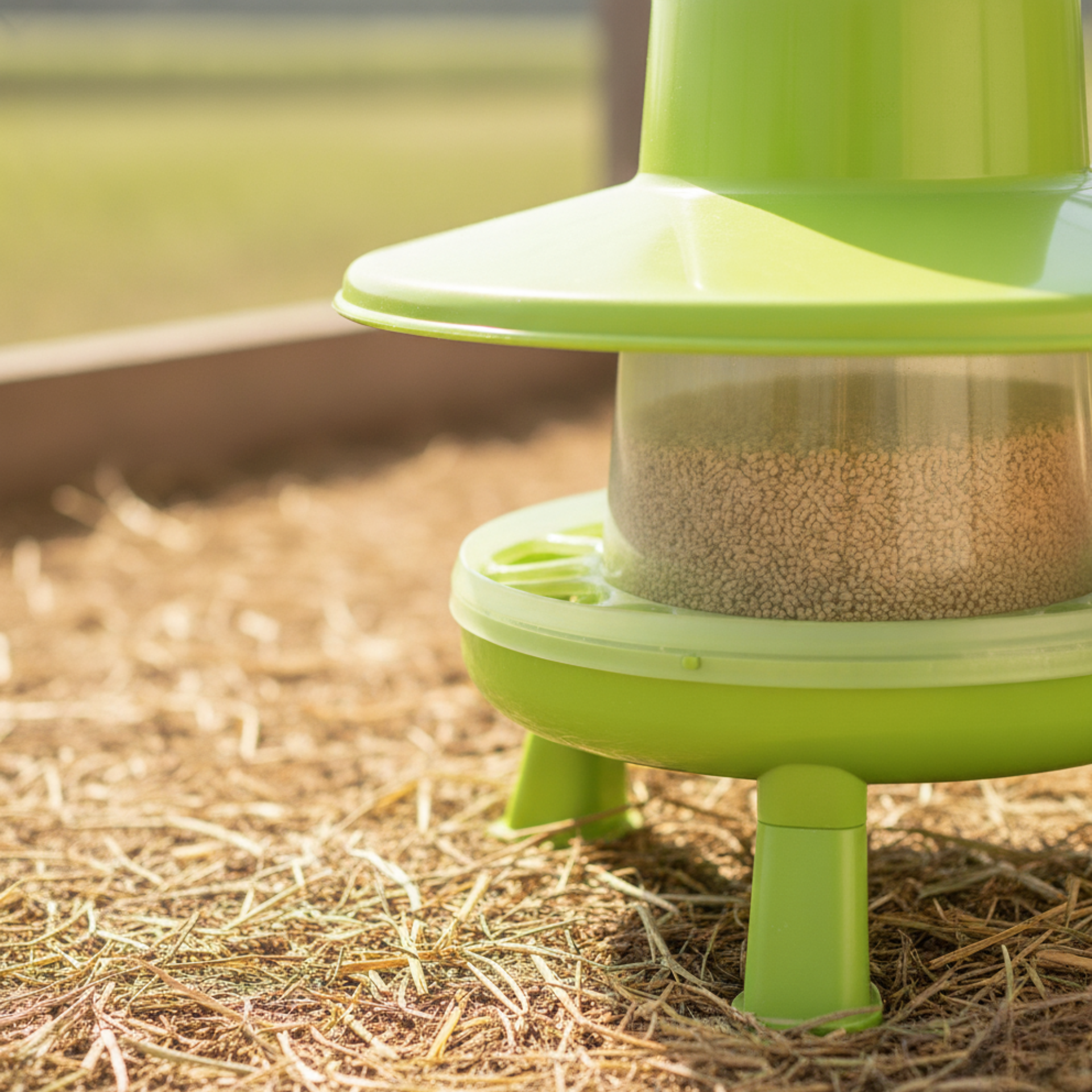 Agrarzone Futterautomat Hühner mit Regenschutz grün, 4 kg