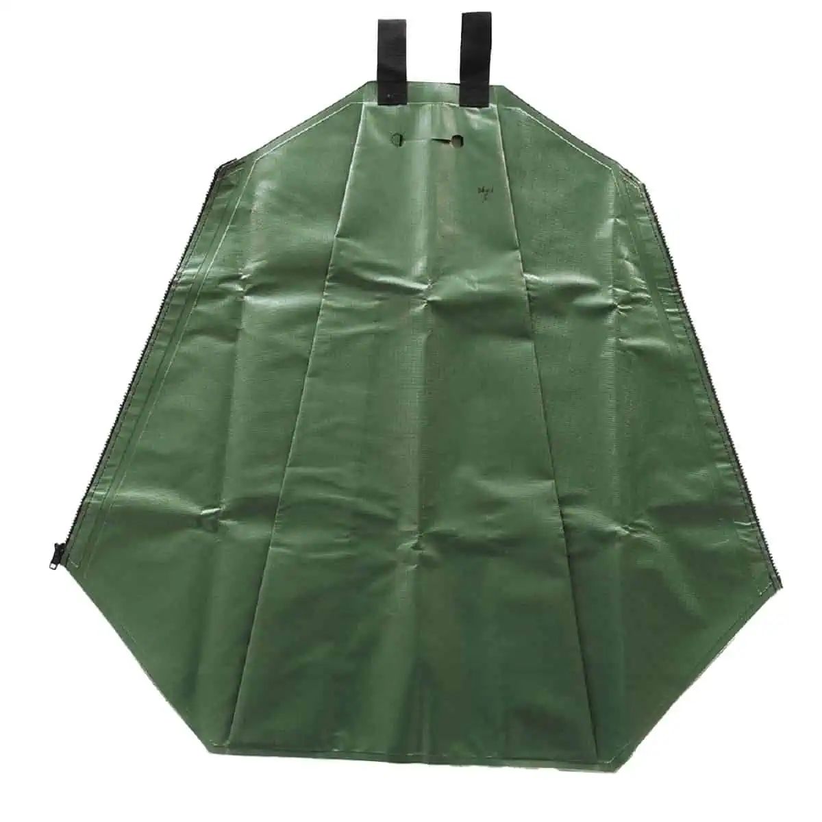 Sac verde din material rezistent cu două mânere și fermoar