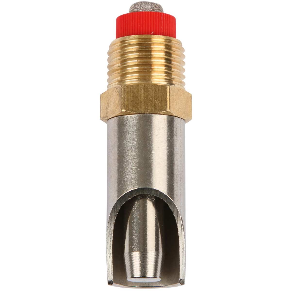 Beißnippel Messing/Edelstahl mit dickem Druckkegel