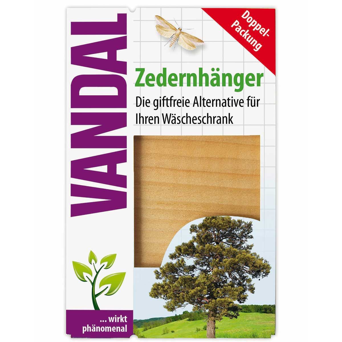 Bandes en bois de cèdre anti-mites pour cintres Vandal double pack