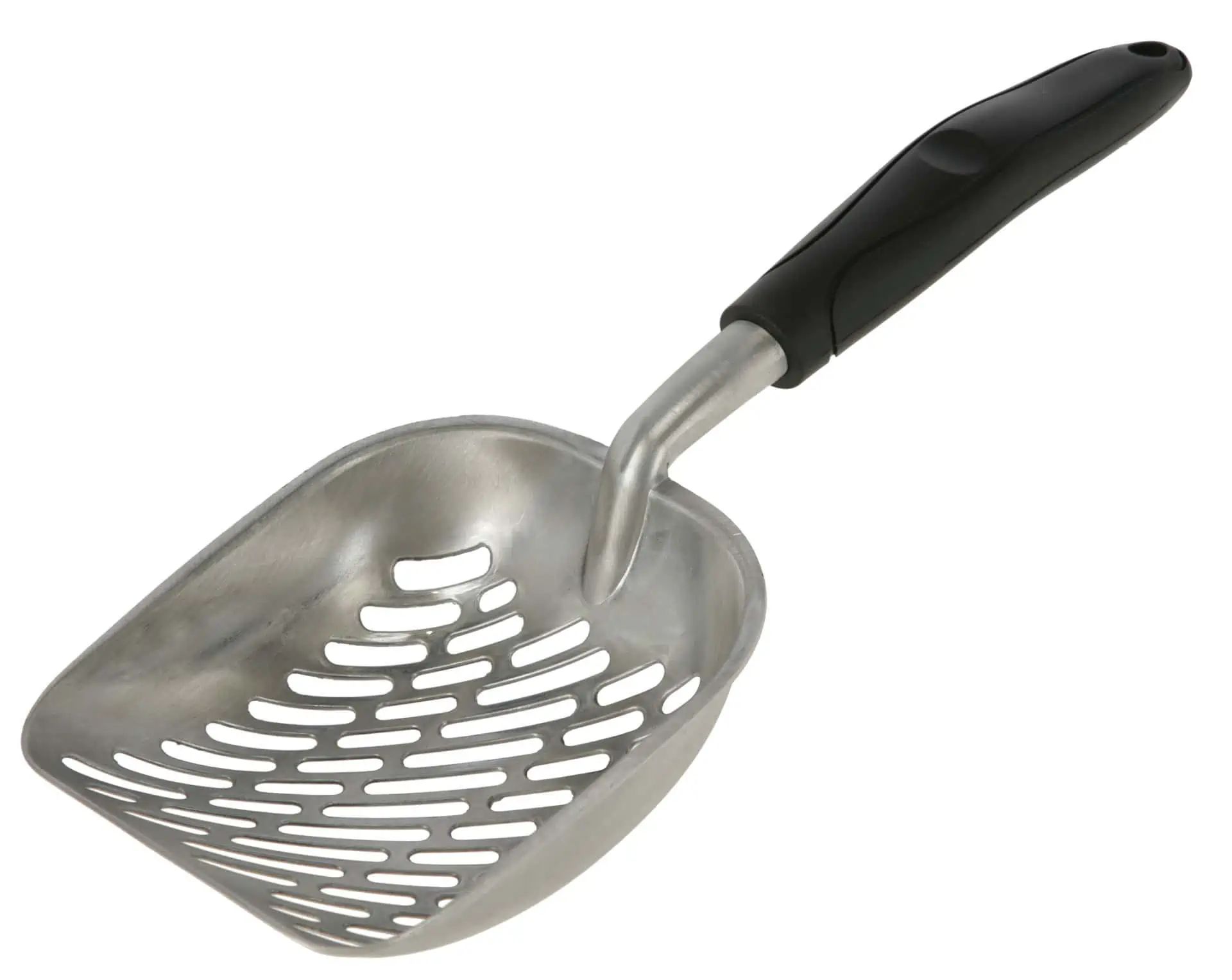 Litter Scoop Alu, black, 35 x 14 cm,with Plastic Handle