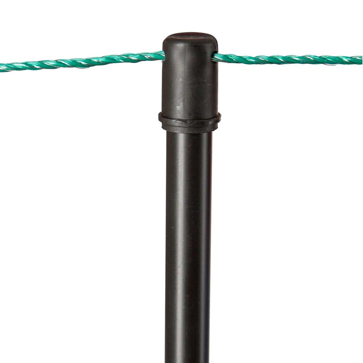 Agrarzone Schafnetz Classic mit Strom, Doppelspitze, grün, Detailansicht, Pfahl