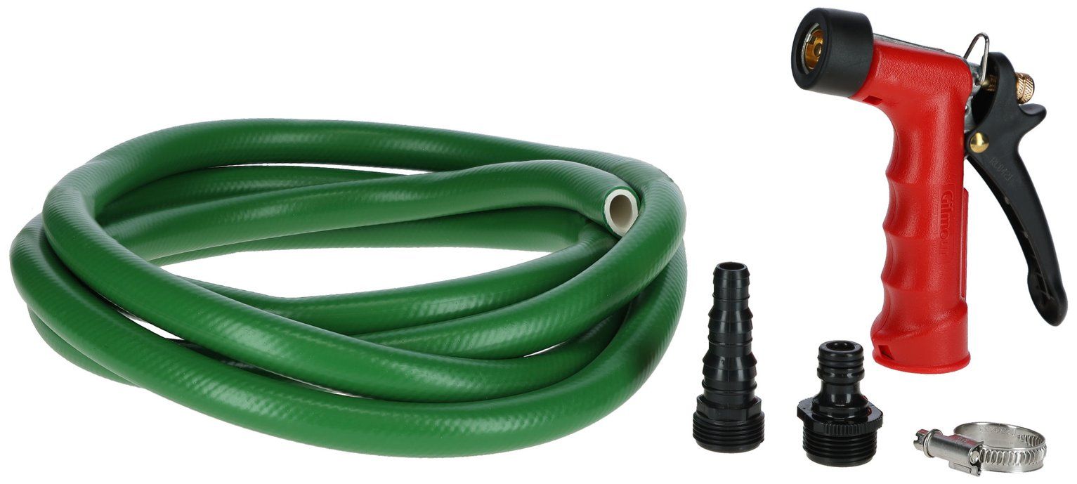 Kerbl Abspritzbrause Gilmour mit Messingeinsatz und Hebelfixierung, 3 m Schlauch
