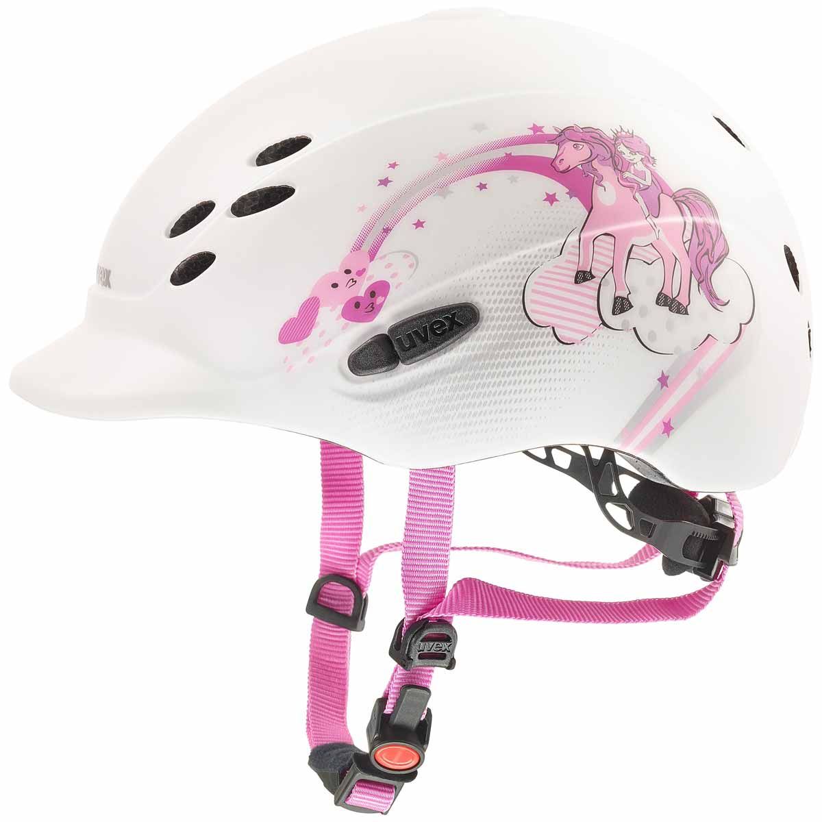 Casque d’équitation pour enfants uvex onyxx décor prinzessin blanc matt