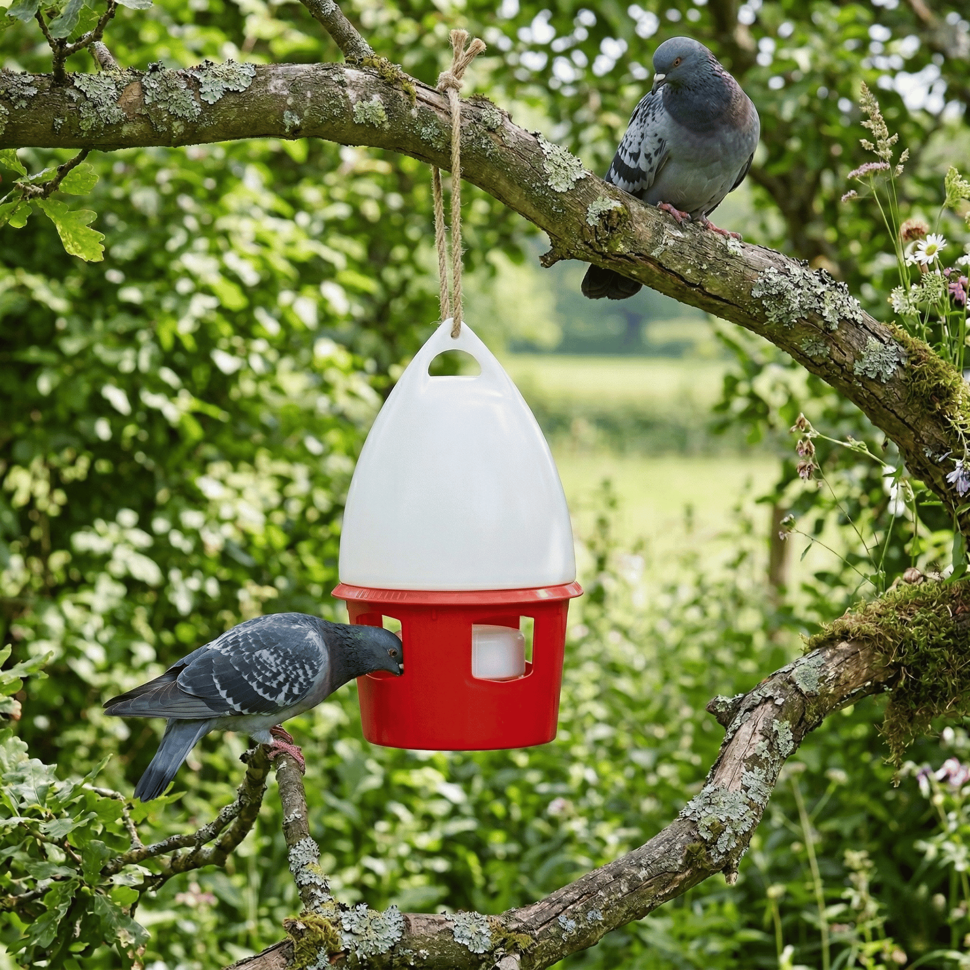 Vogel-Futterspender, Taube, Garten, hängend, Baumzweig