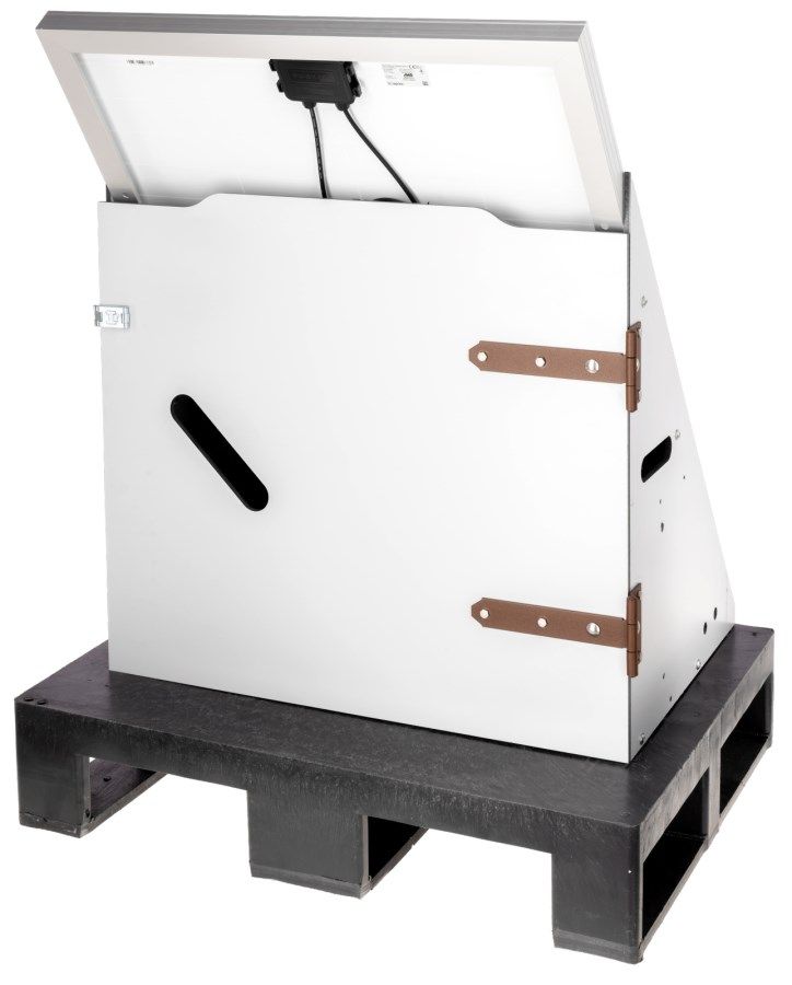 industrial cabinet, metal enclosure, lift-hinge, brown hinges, pallet base