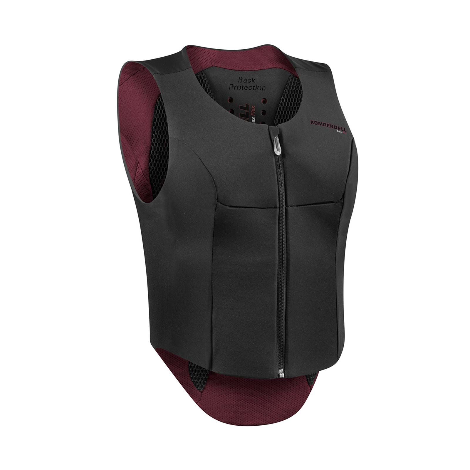 Protection dorsale de l'équitation Komperdell Ballistic FlexFit Slim noir / bordeaux