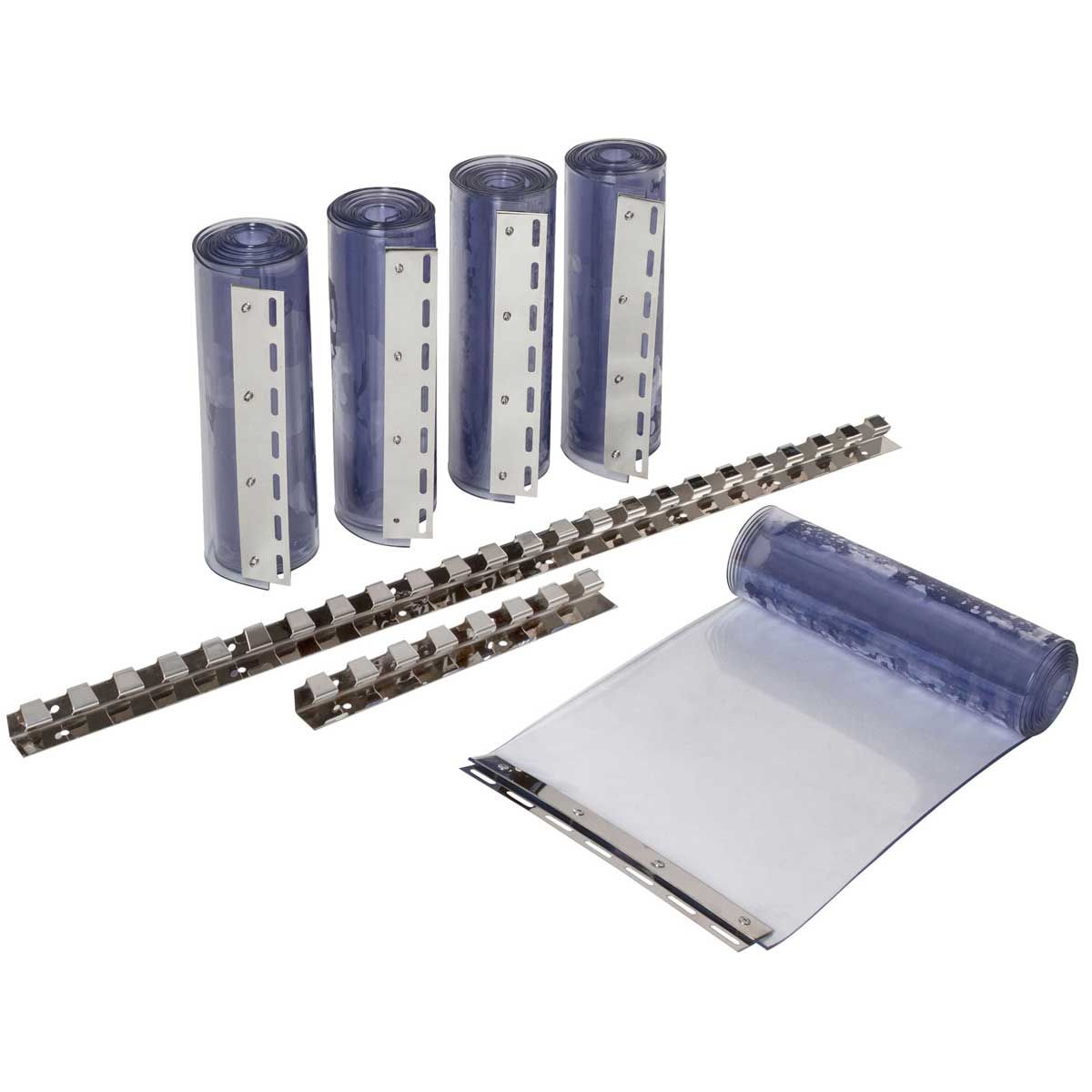 Kerbl Set rideau à lanières PVC pour écurie, 225 cm, 300 x 3 mm, contenu de la livraison