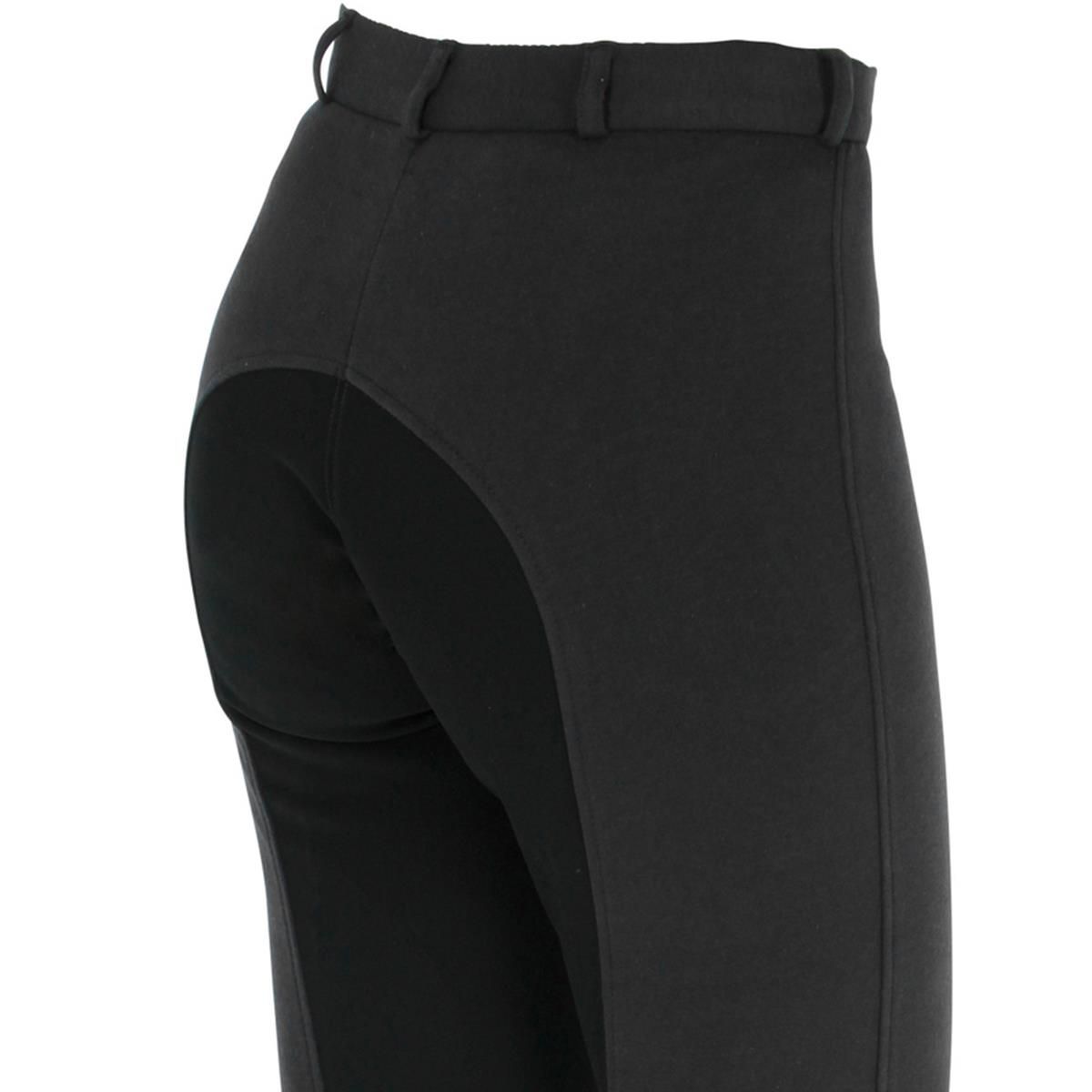 Nahaufnahme einer schwarzen Reithose mit Vollbesatz am Gesäß