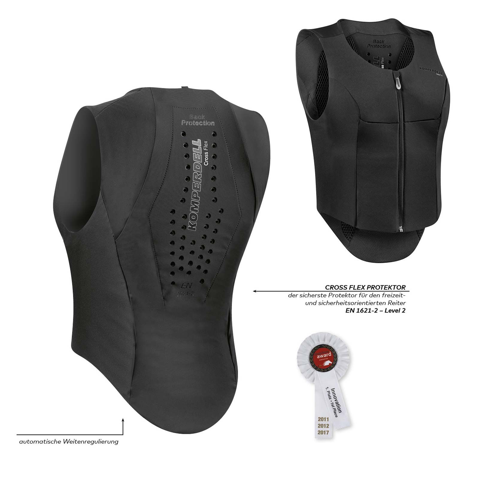 Komperdell Rückenprotektor Ballistic FlexFit Slim schwarz / silber XXS