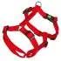 Rotes Hundegeschirr mit Klettverschluss und Metallringen