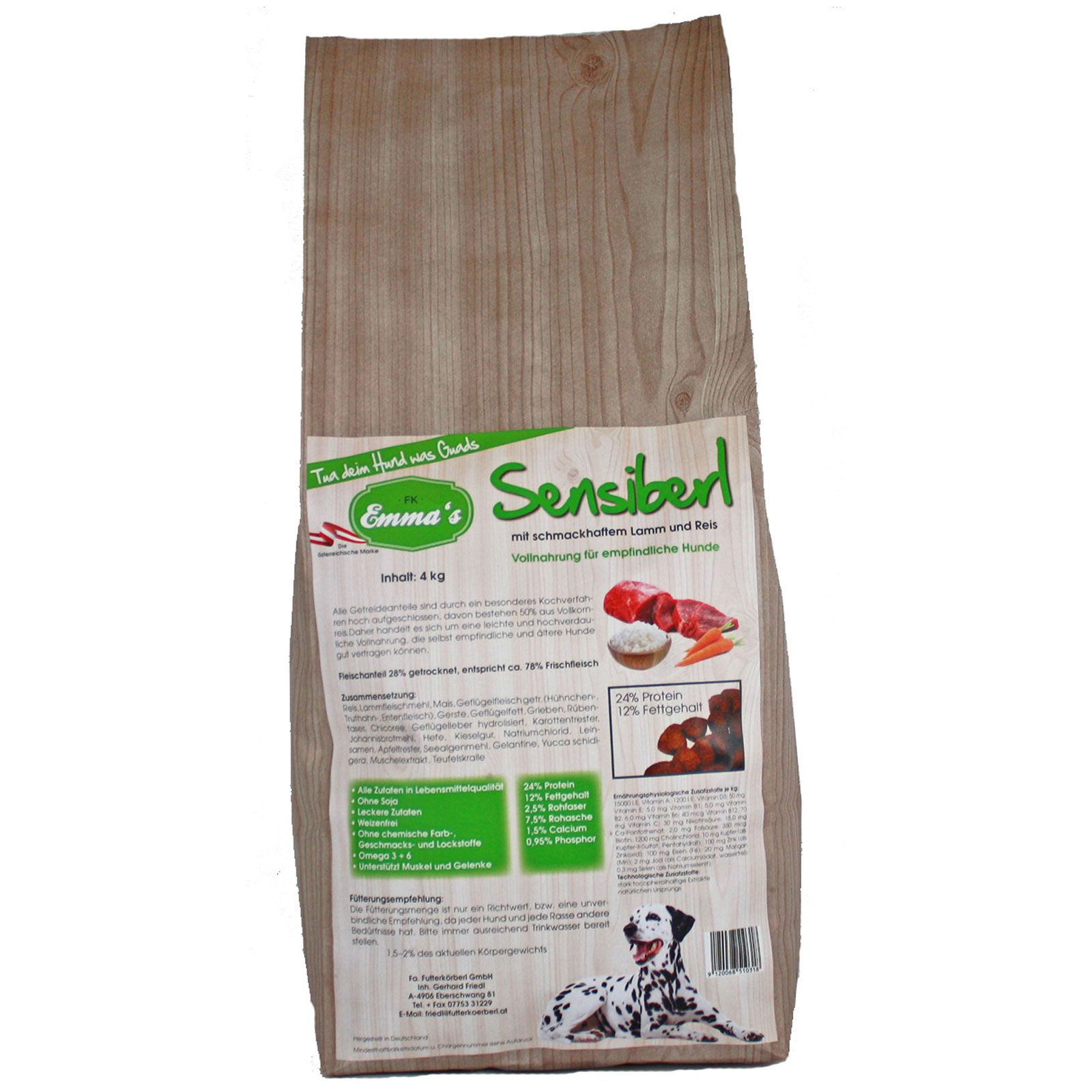 Emmas Aliments pour chiens Sensiberl aliments secs 4 kg