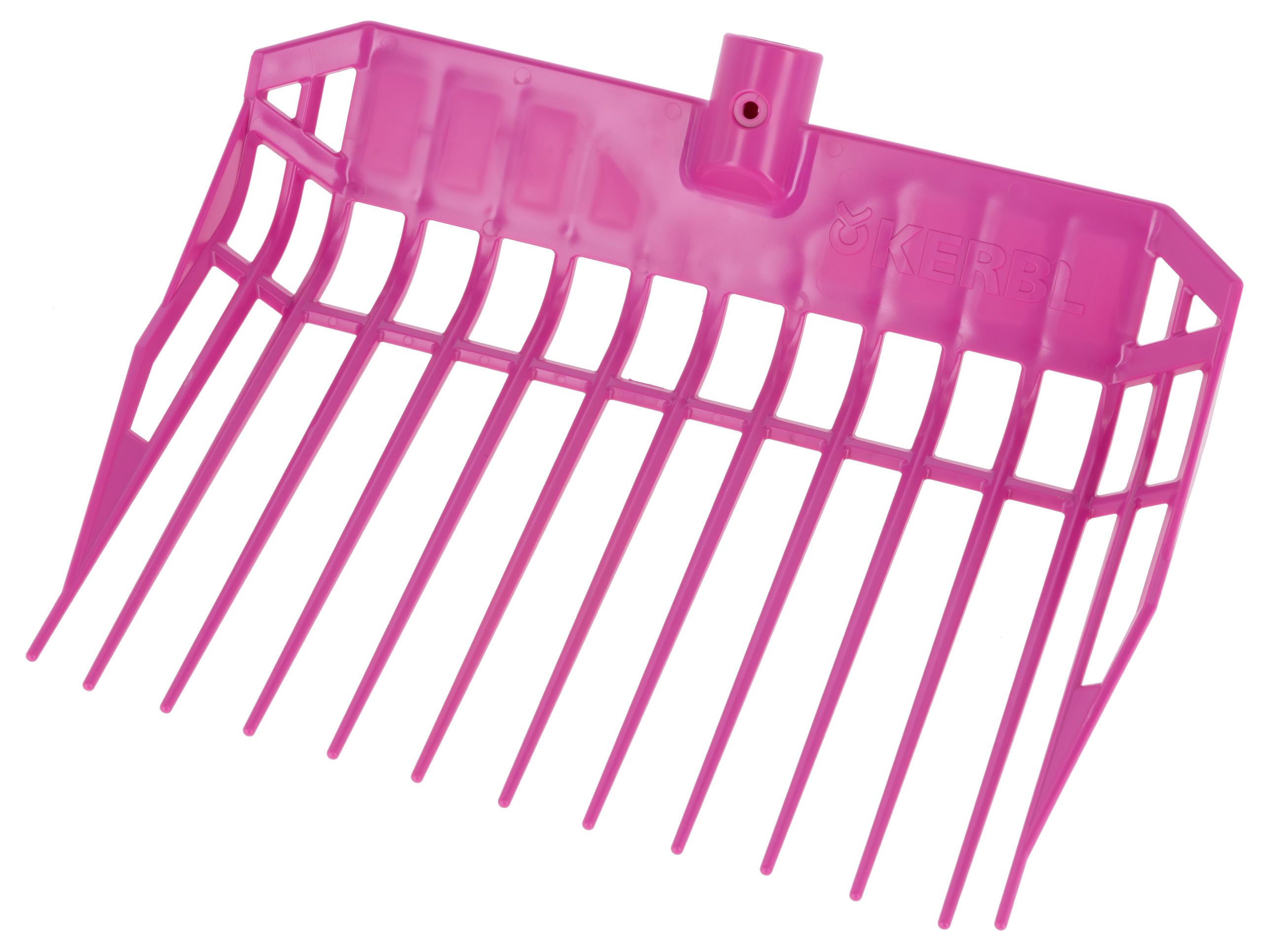 pink rake, hair pick, plastic, open prongs, grooming tool