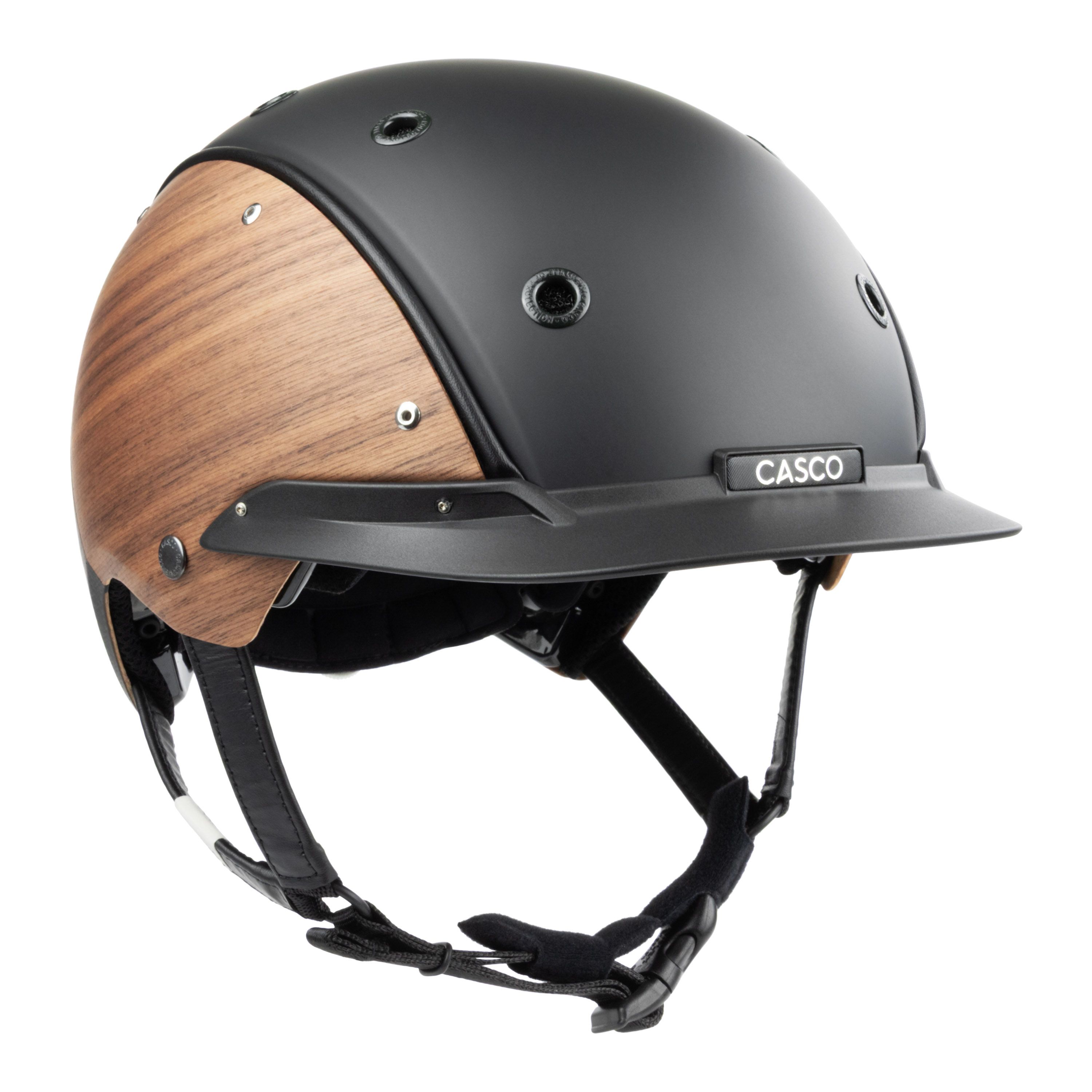 Casco Champ Split Fumed Reithelm schwarz in edler Holzoptik