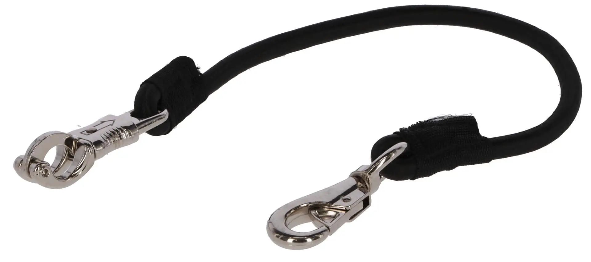 Covalliero Anbinde-Gummiseil schwarz, elastisch mit Panikhaken, 70cm