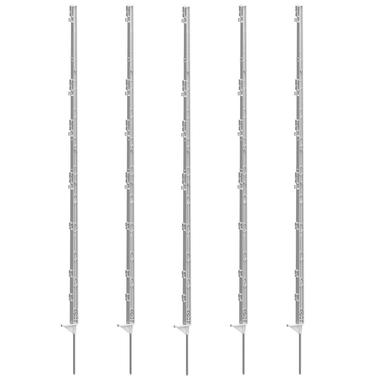 30x Agrarzone piquet plastique 156 cm, marche pied unique, blanc