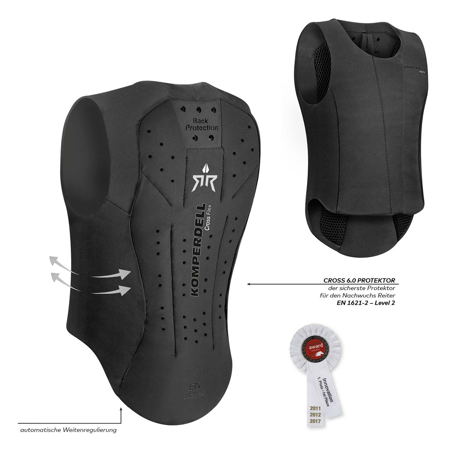 Komperdell Rückenprotektor Ballistic Vest Champion schwarz / silber 140