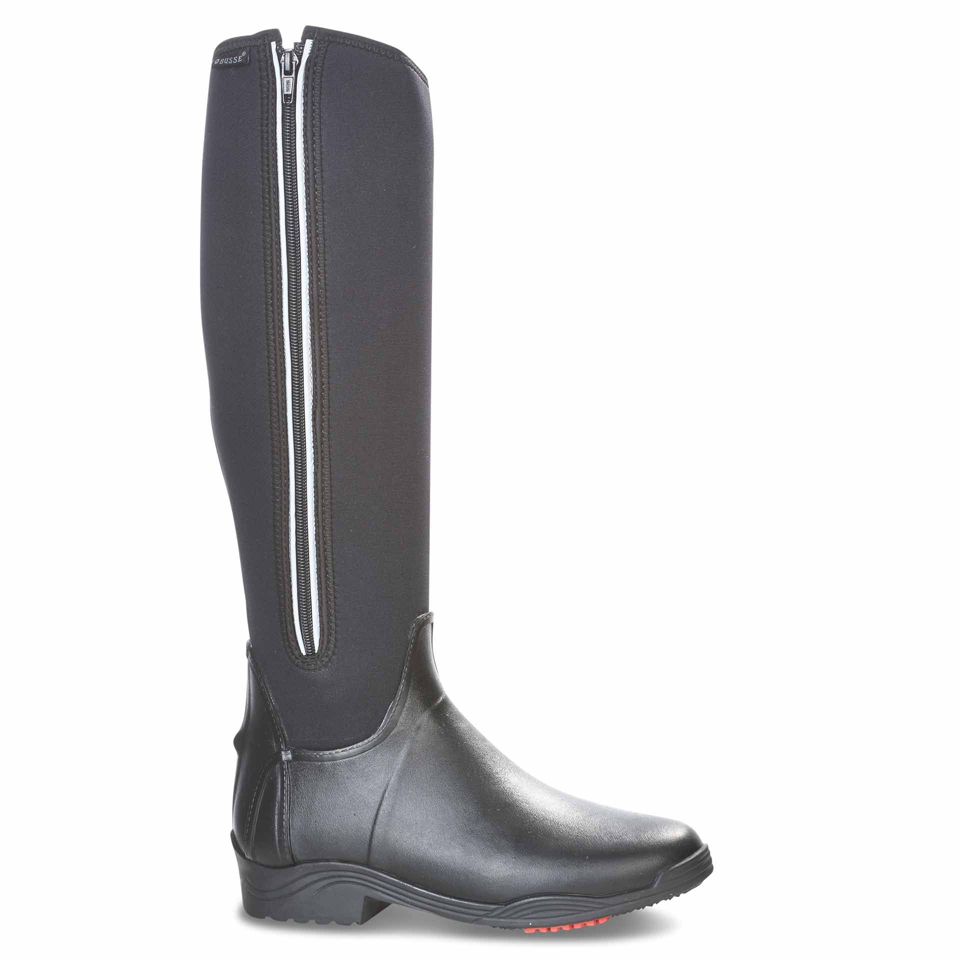 Bottes d'équitation étanches BUSSE CALGARY, noir, robustes et confortables, vue de côté, fermeture