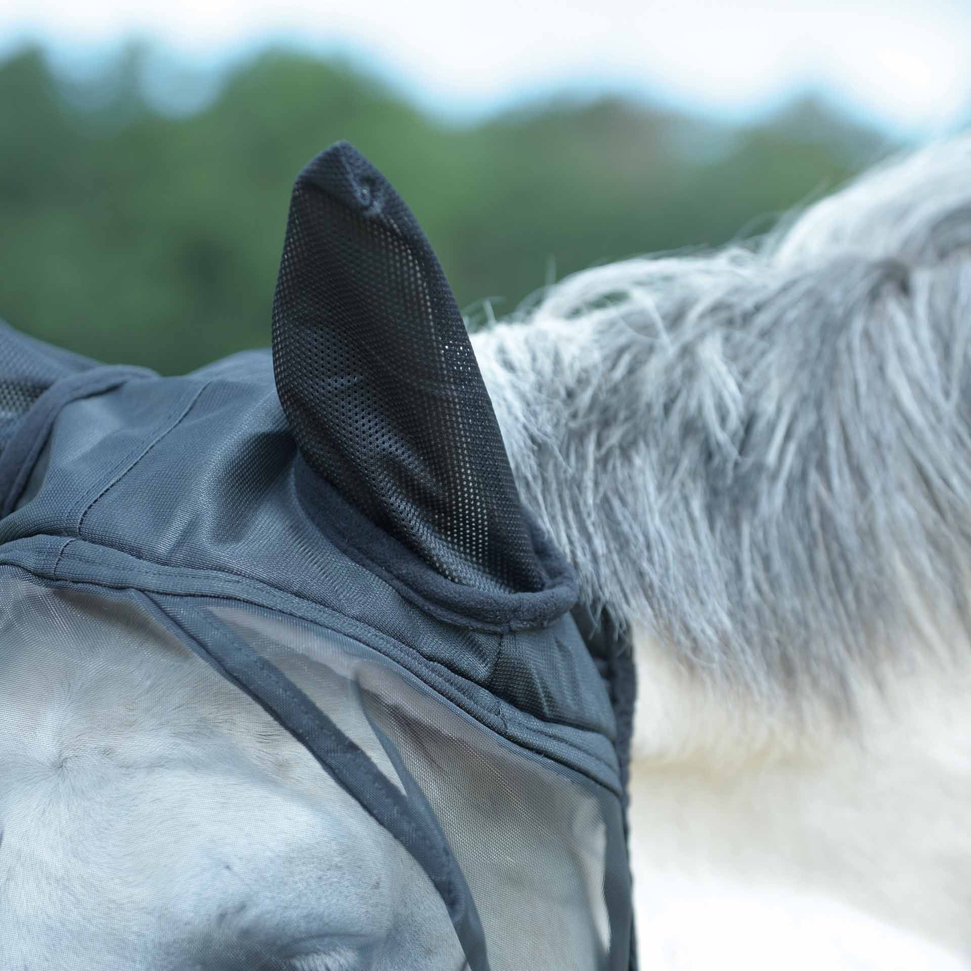 Masque anti-mouches BUSSE FLY BUCKLER II, yeux et oreilles, XFull noir