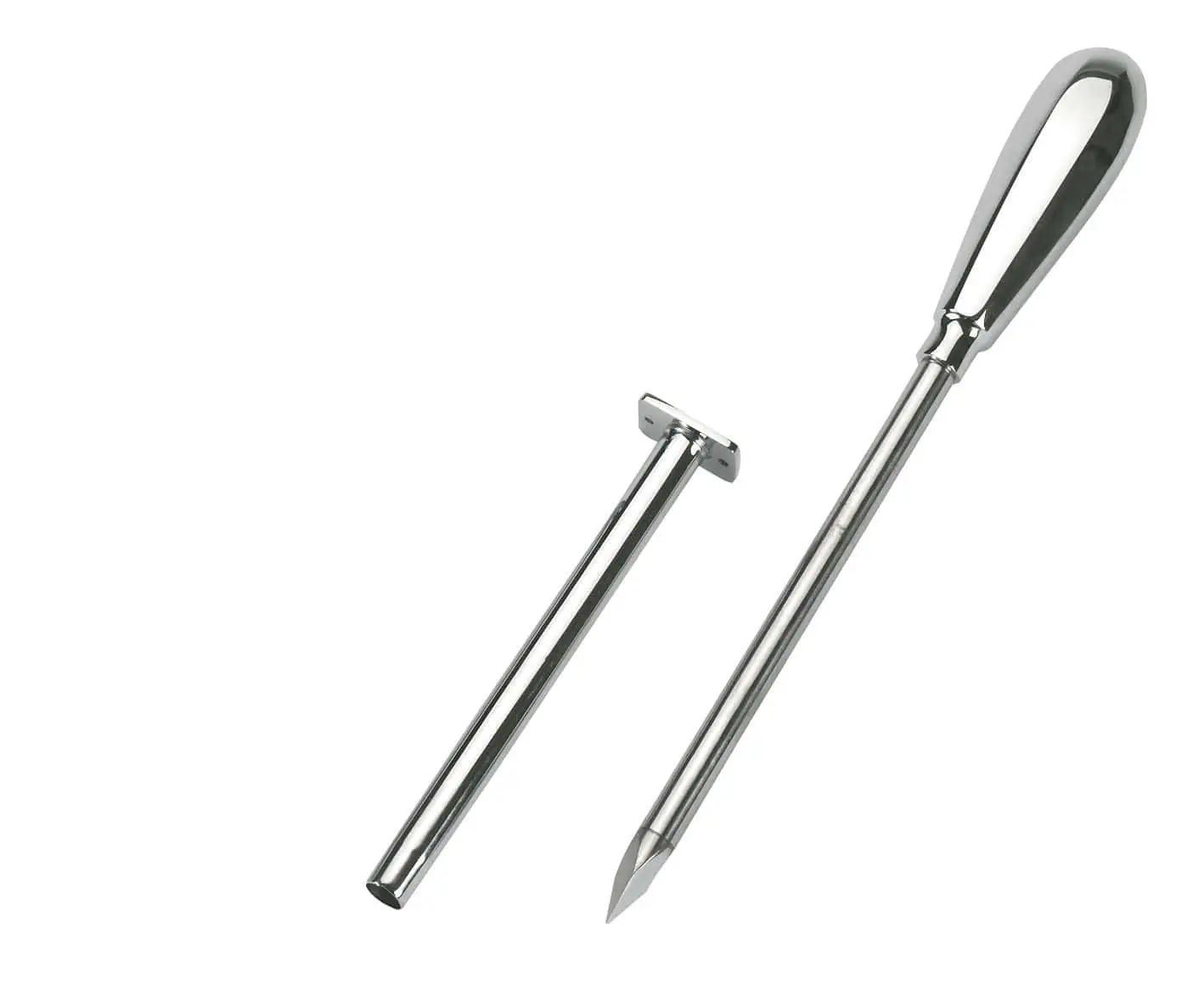 Kerbl Trokar för vomstick, rostfritt stål, förkromad, med 2 kanyler, leveransinnehåll
