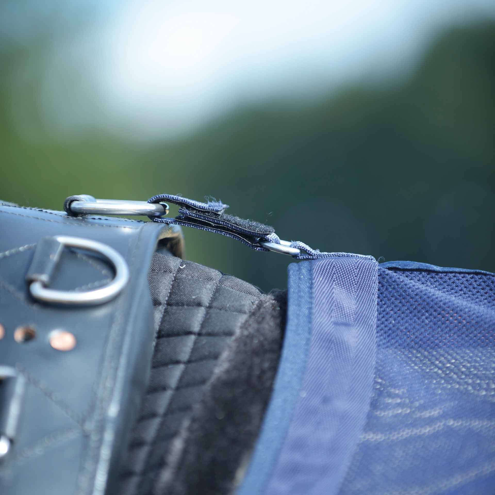 BUSSE Longierdecke FLY, Fliegenschutz für Longieren & Bodenarbeit, Detailansicht, Verschluss