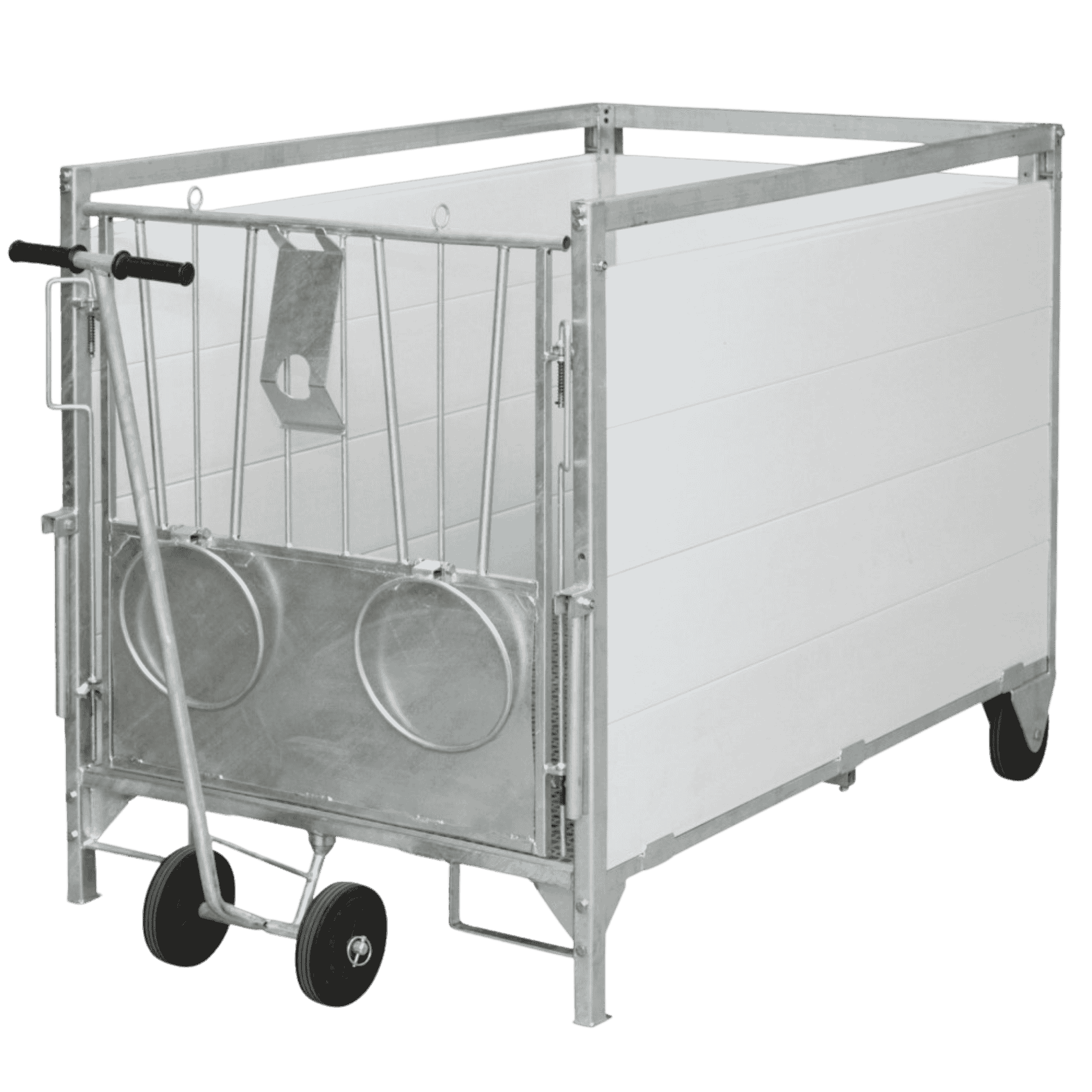 hutch, cattle pen, livestock enclosure, tubular frame, portable cart