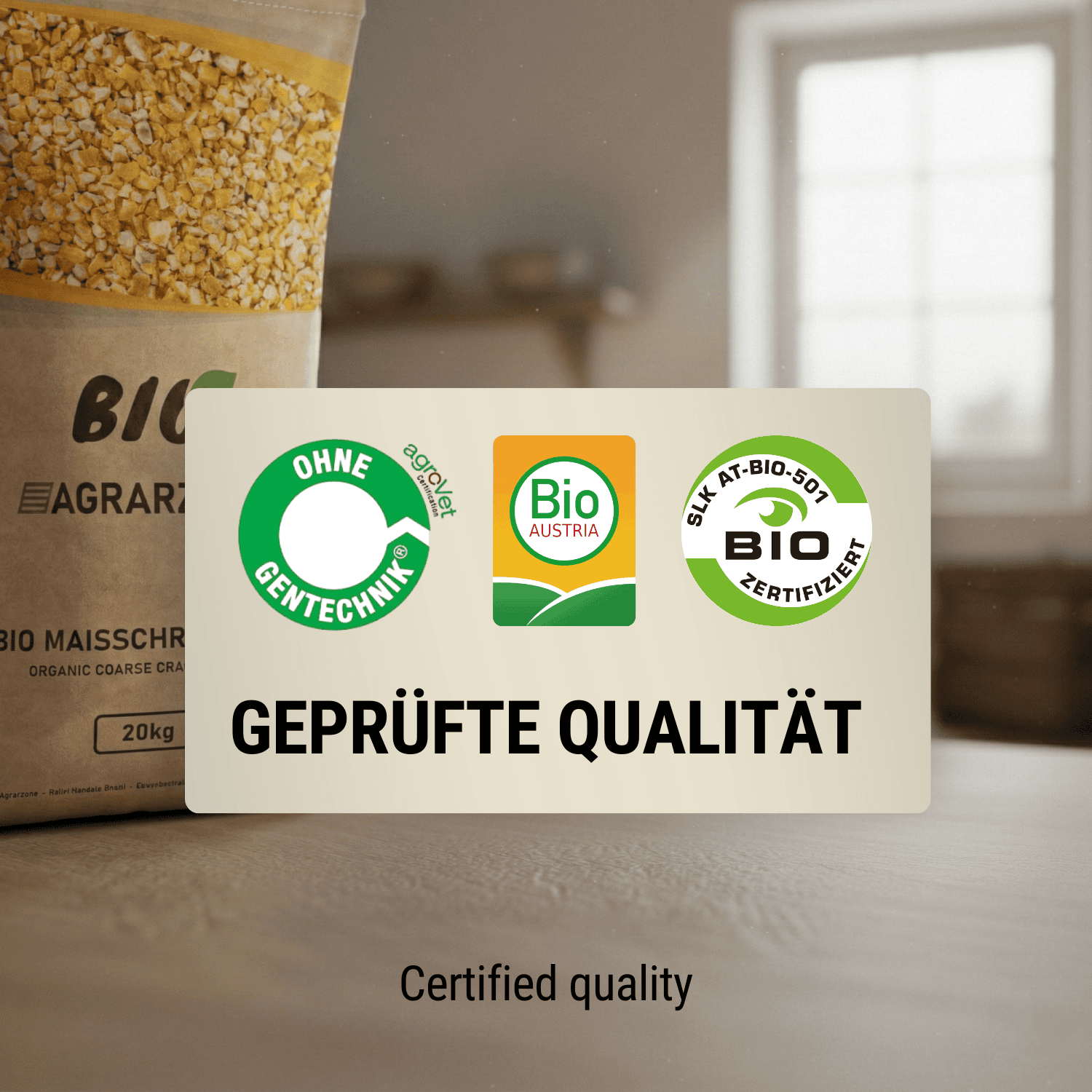 Agrarzone Organic Coarse Cracked Corn 20 kg, label