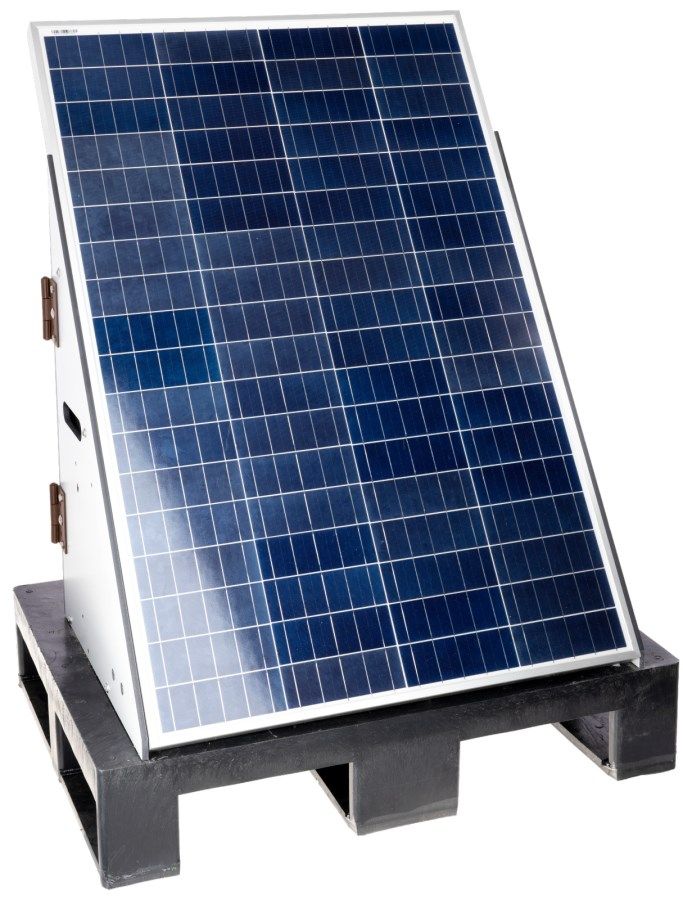 Solarmodul, Photovoltaik-Modul, blaues Gitter, Sonnenpaneel, montiertes Panel