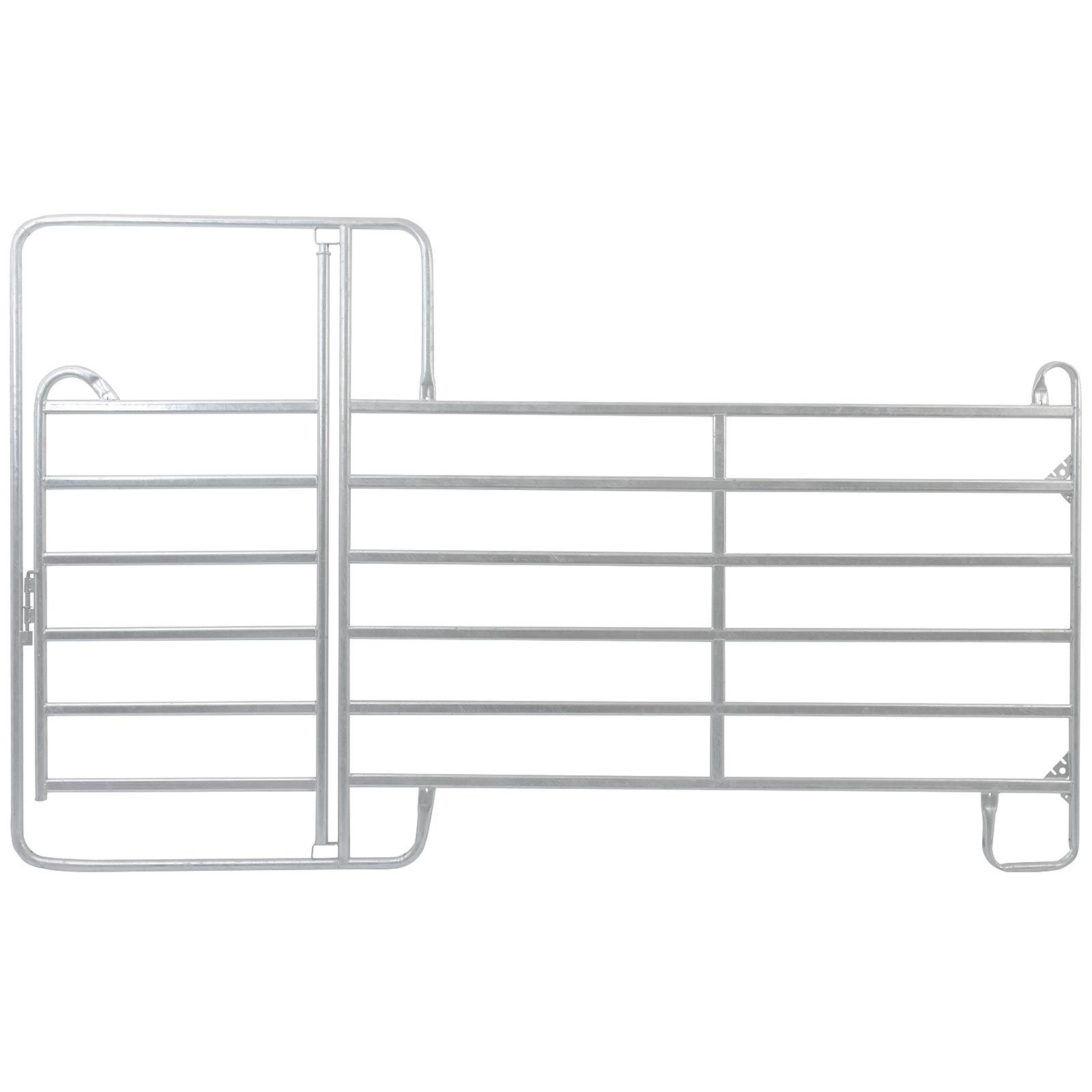Set de 4 Barrière herbage pour moutons galvanisé Agrarzone 3,6 x 3,6 m avec porte pour box, vue de côté