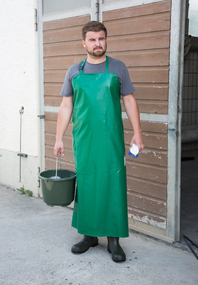 Milking and washing apron green 120 x 80 cm