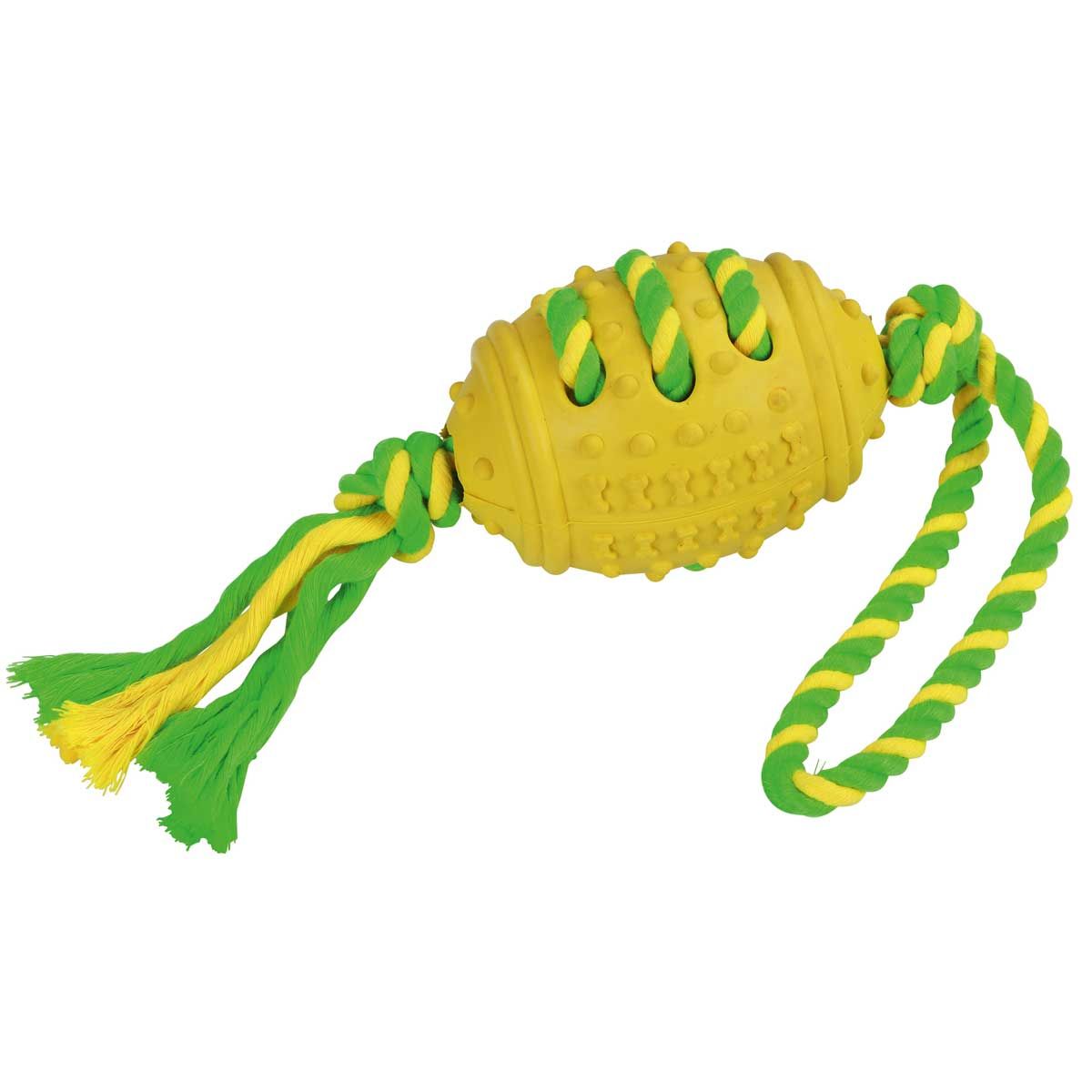 Kerbl Jouet pour Chien Football sur Corde, Caoutchouc/Coton, 42 cm