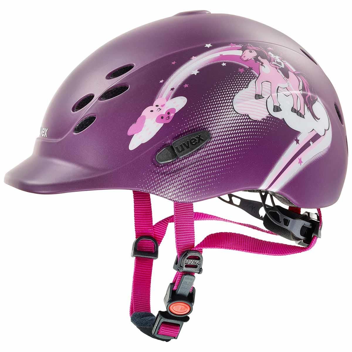 Casque d’équitation pour enfants uvex onyxx décor prinzessin beere matt