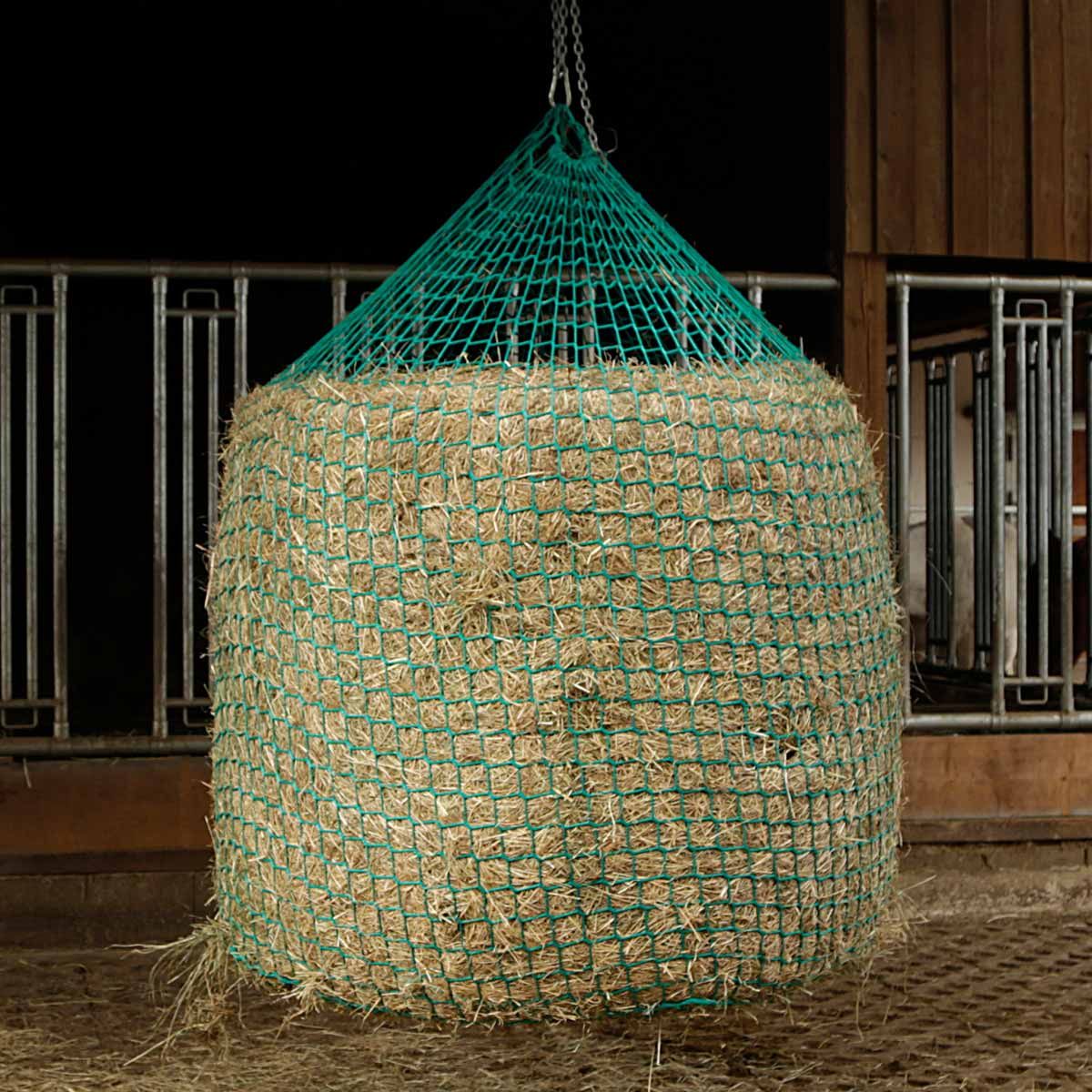 Kerbl szénaháló körbálákhoz, felfüggeszthető, 6 mm kötélvastagság, polipropilén, 180 x 150 cm