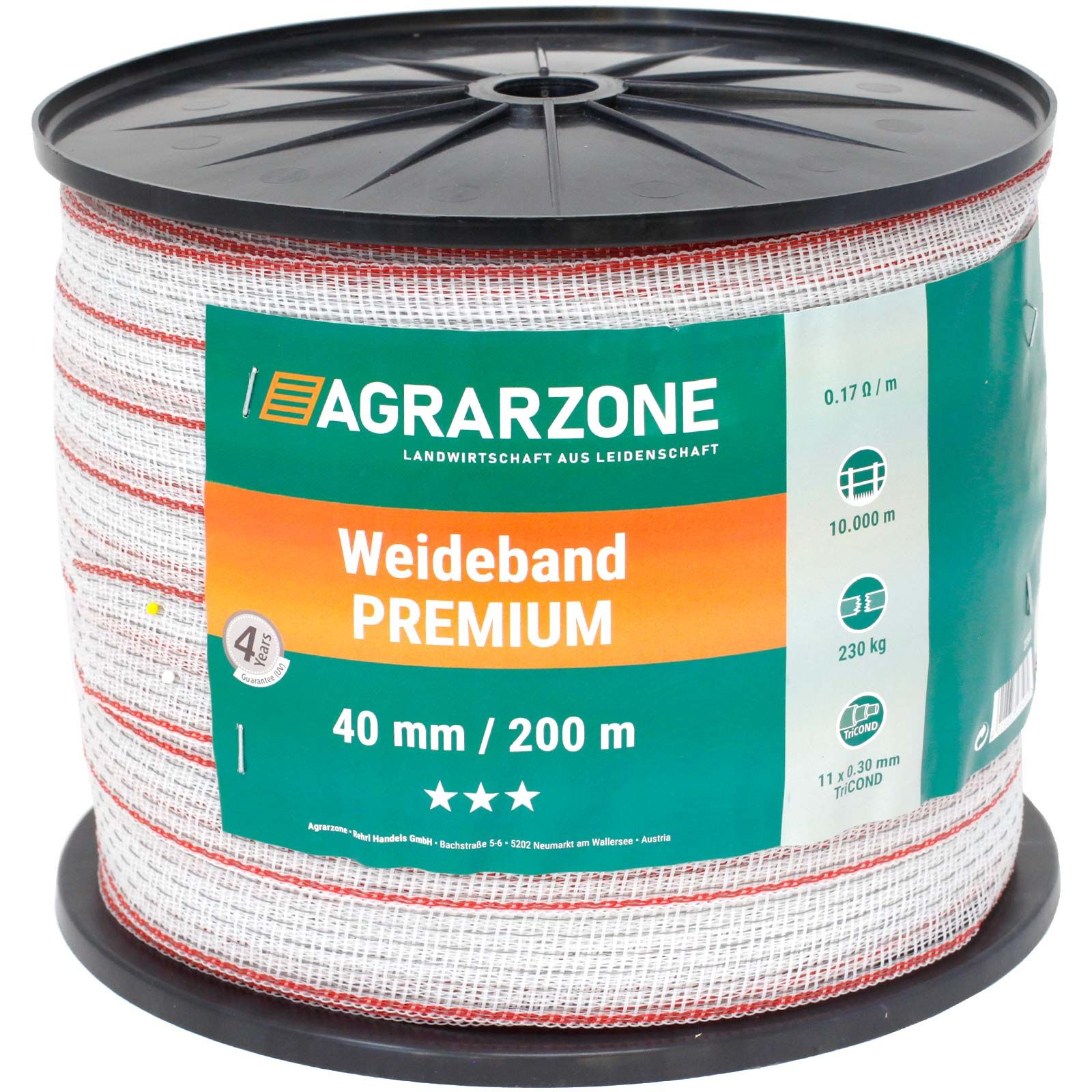 betesmarkstängselband 200m / 1000m röd-vit 200 m x 40 mm