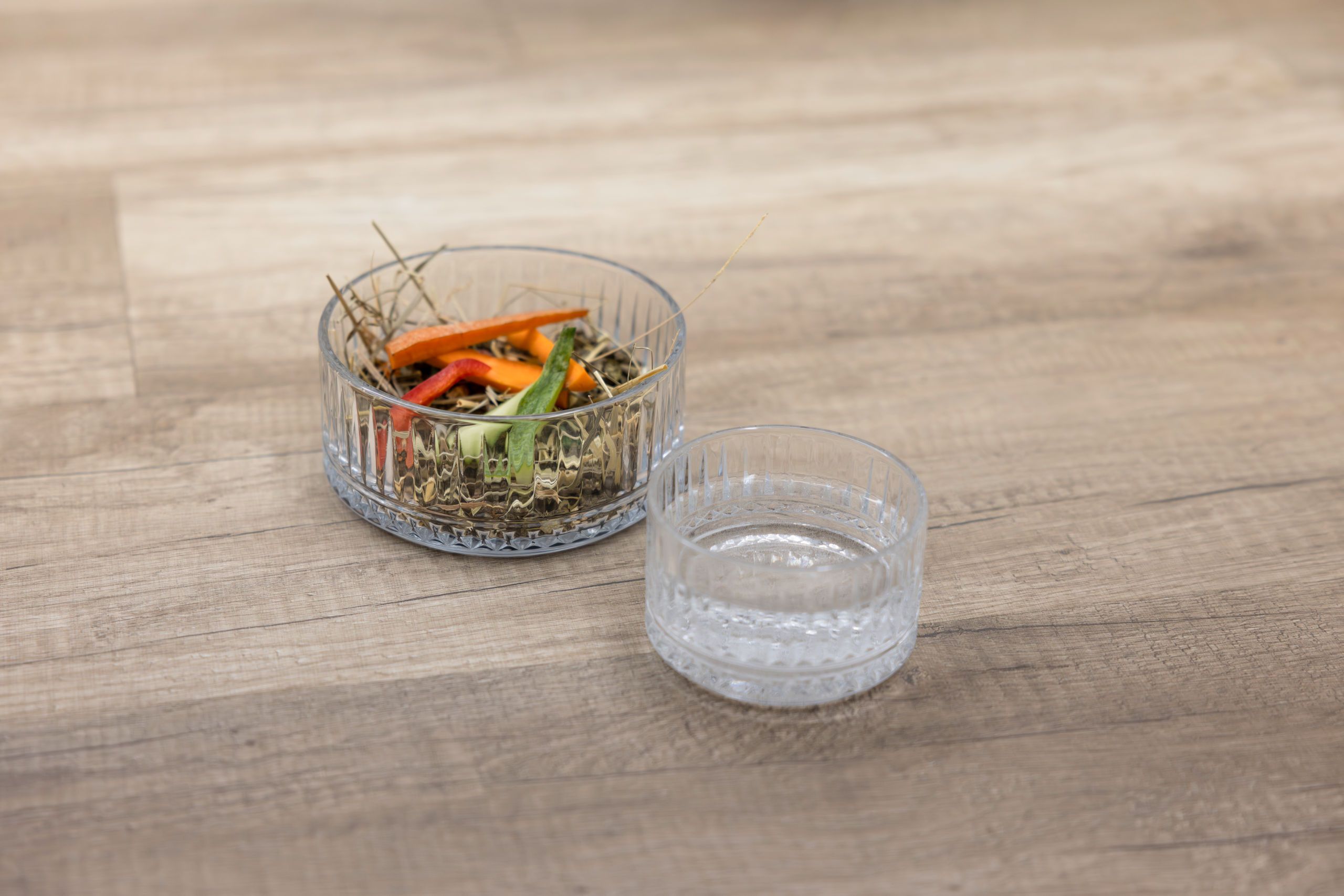 glass dish, crystal bowl, vegetable sticks, mini appetizer, salad garnish