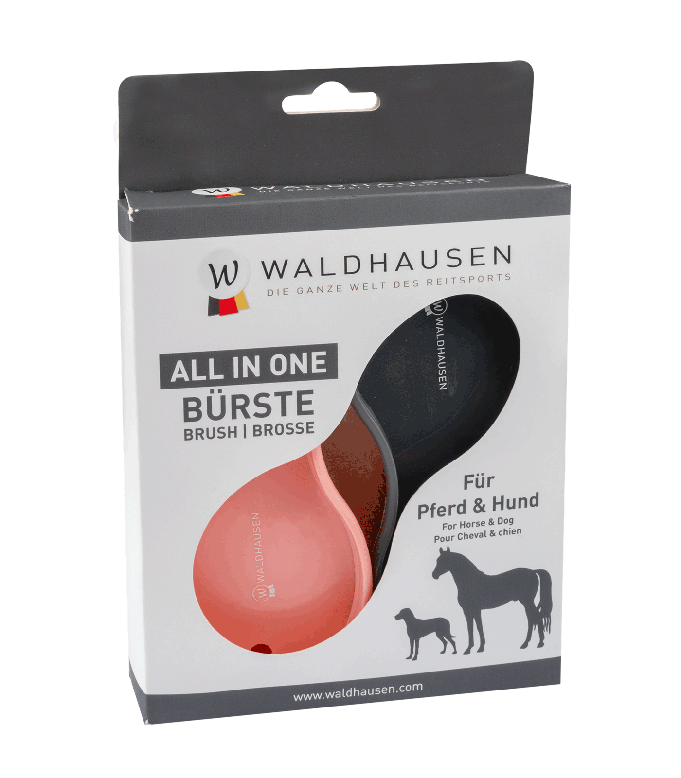 Waldhausen Perie All-in-One Cal & Câine, Set de 2 cu Racletă de Sudoare, ambalaj