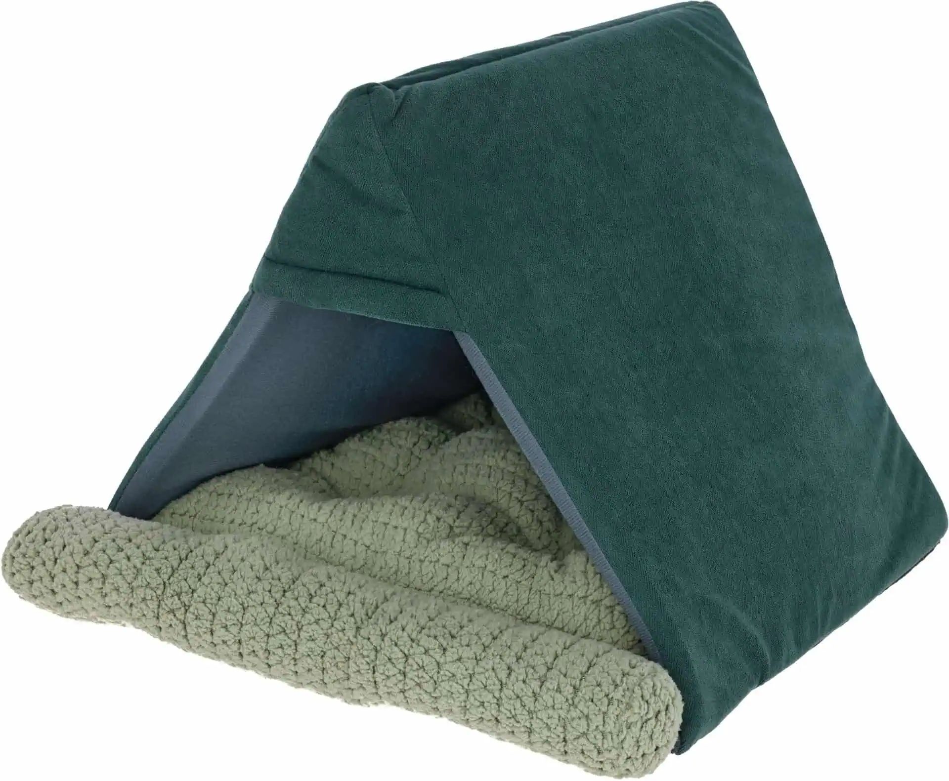 Kerbl Snugly Cave Anne Cat Bed, Green, 45x40x34 cm