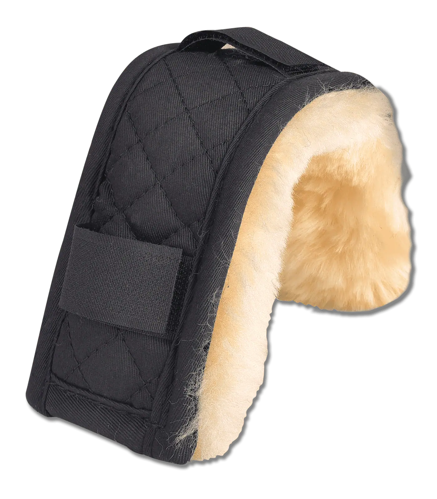 Waldhausen Rembourrage en Peau d'Agneau Nez/Menton, 18 cm, noir/naturel