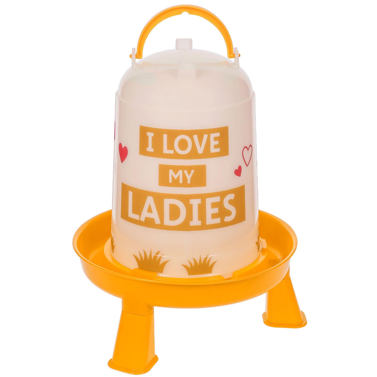 Kerbl Bazin de adăpare pentru păsări din plastic "I Love My Ladies", vedere din față