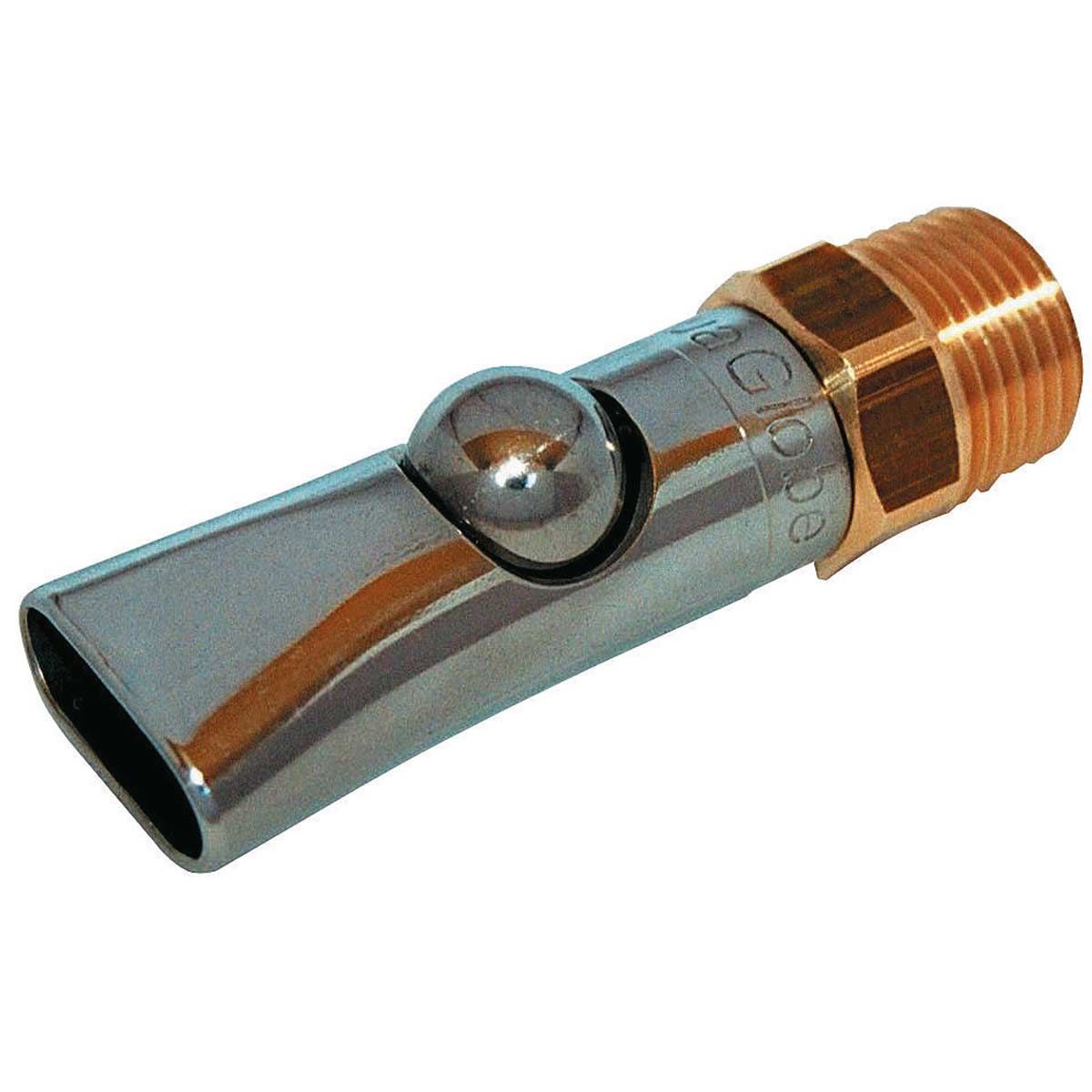 Kerbl Mamelon à bille AquaGlobe, inox avec filetage en laiton, haute pression, 79 mm 1/2" - 1/2" truies