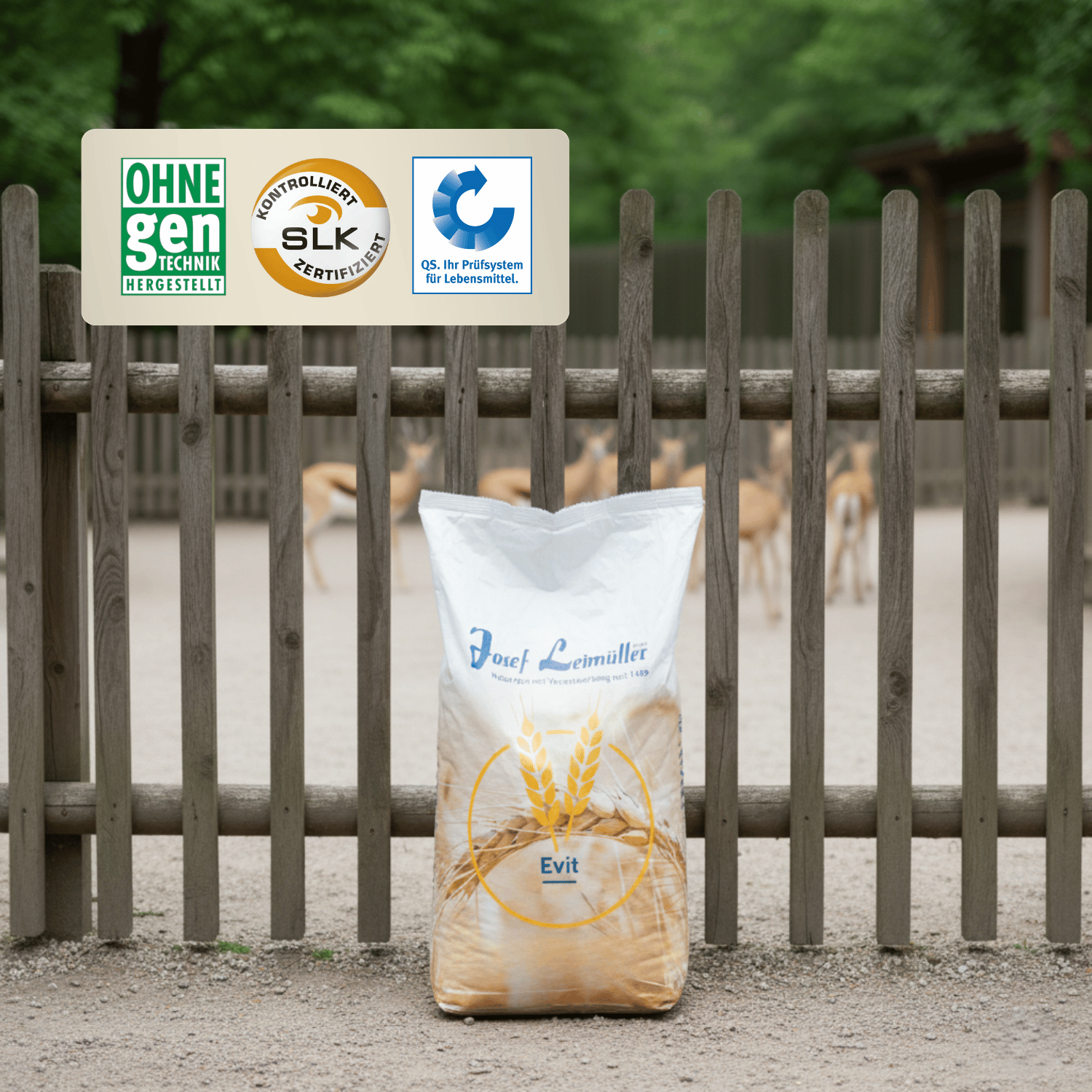 Leimüller Zoo-Tierfutter 25 kg, Etikett