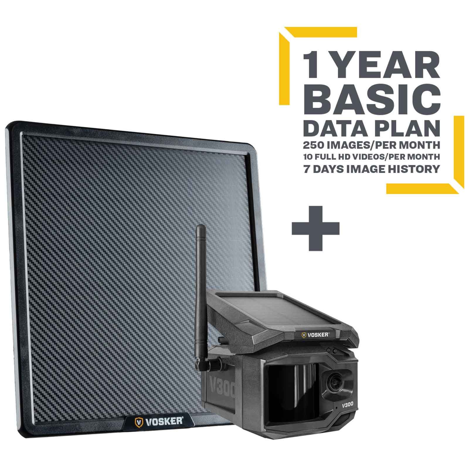 Vosker V300 Telecamera di sorveglianza + Powerbank Solare + Base Annuale