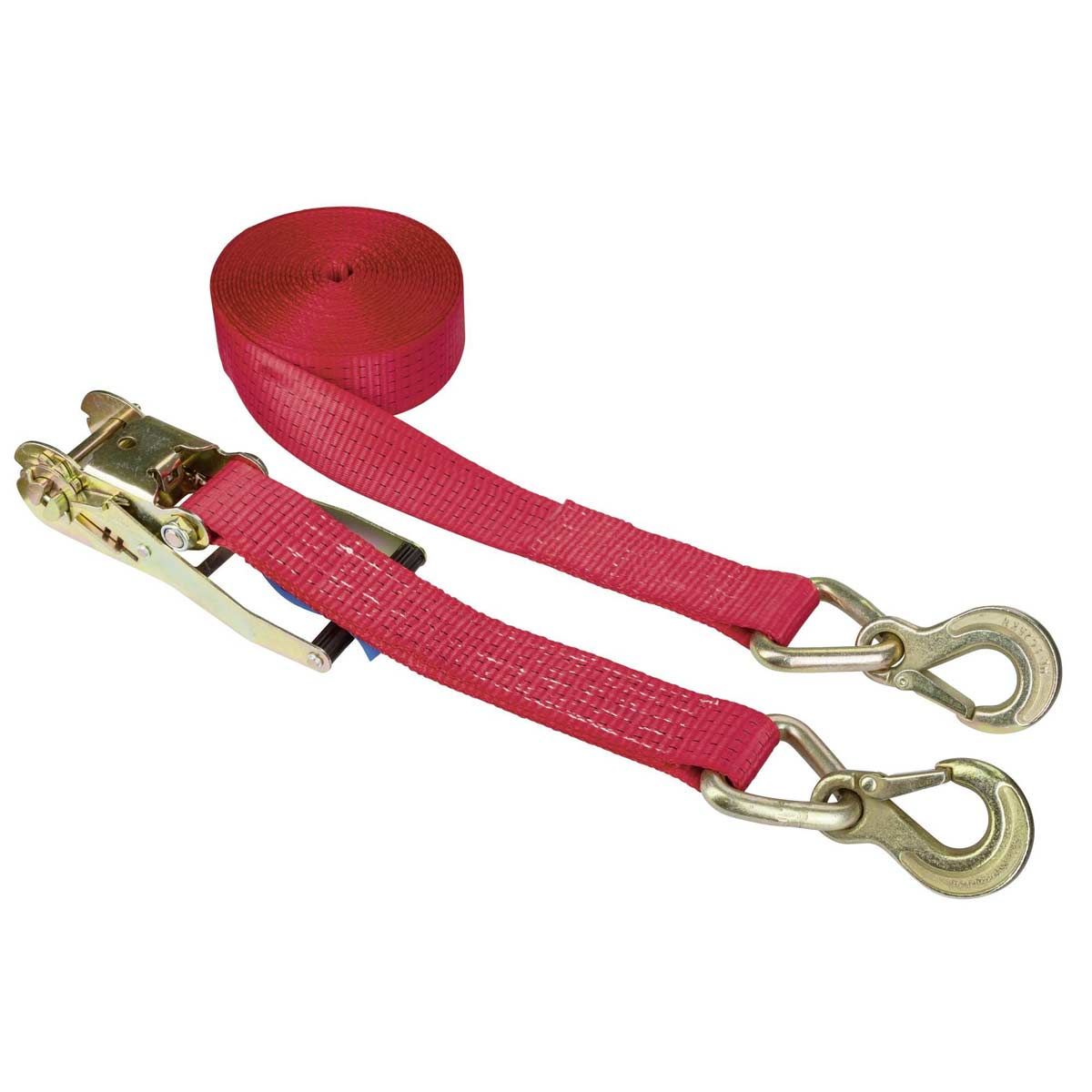 Kerbl Ratchet Lashing Strap 2-Part 50mm/8m Rated 2.5t/5t Ring Hook