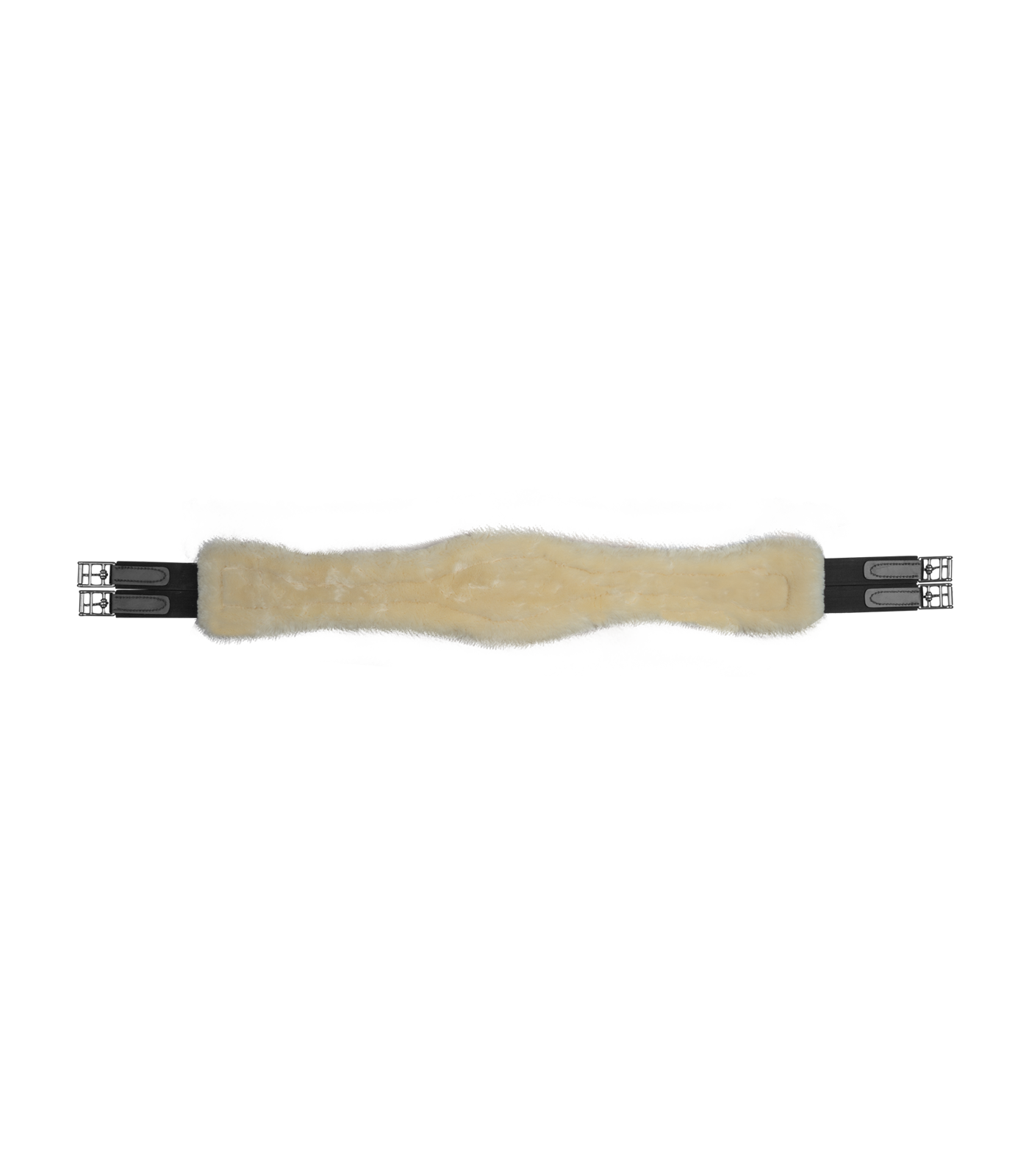 Waldhausen Ledersattelgurt mit ECO Wool – anatomisch, mit Elastik, schwarz