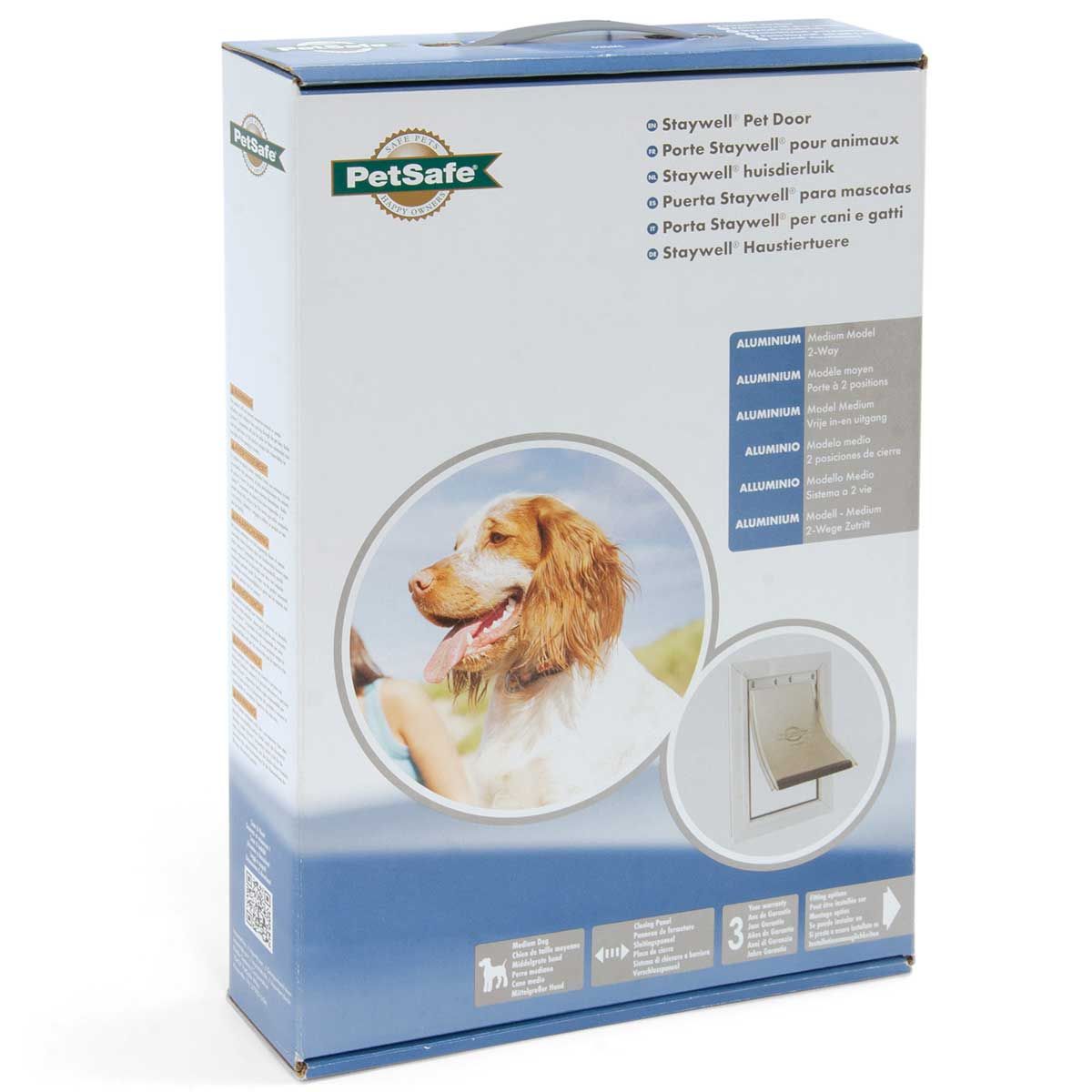 PetSafe Staywell Hundeklappe 620 Aluminium, für Hunde bis 18 kg, Verpackung