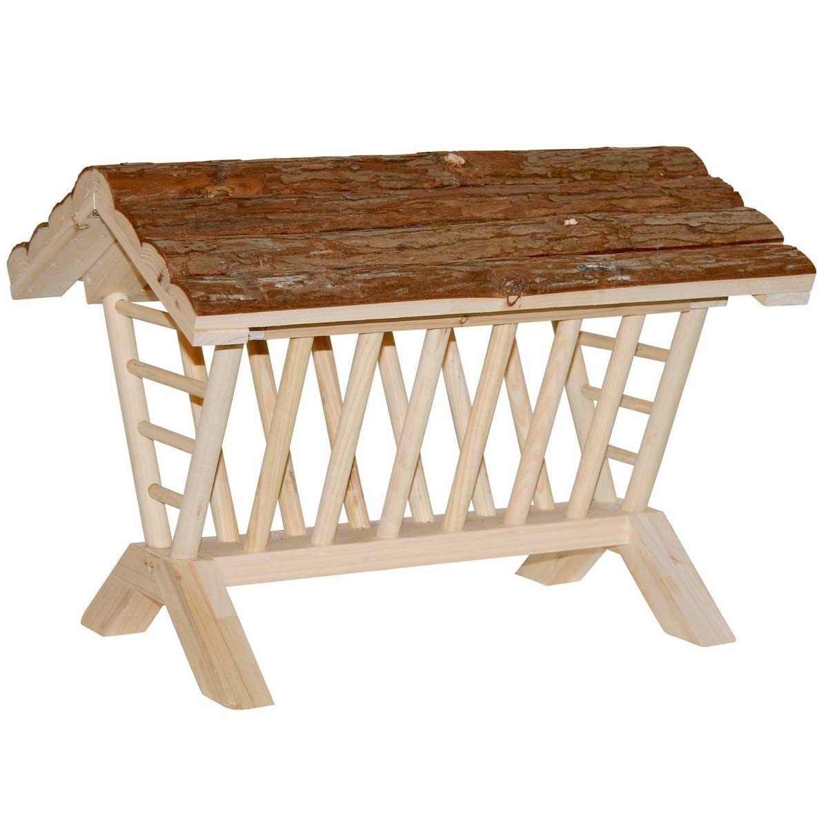Kerbl Mangiatoia per fieno NATURE per conigli, legno naturale, 45 cm