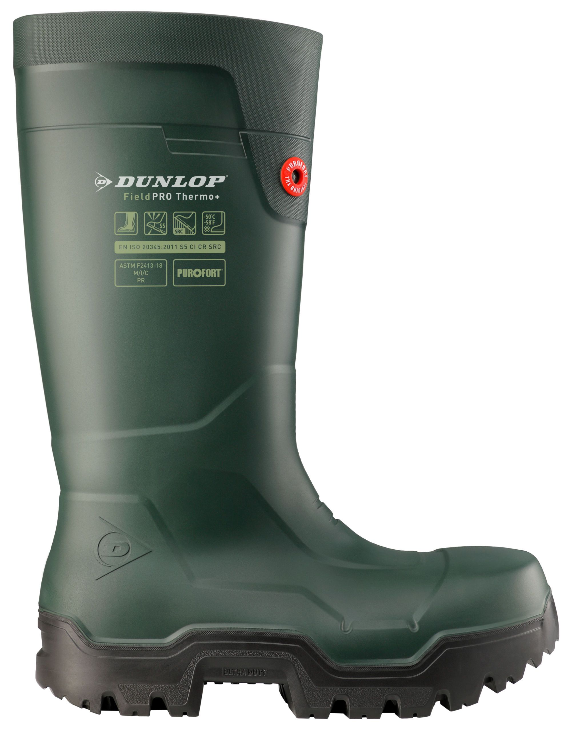 rubber boot, mid-calf boot, green boot, treaded sole, protection boot