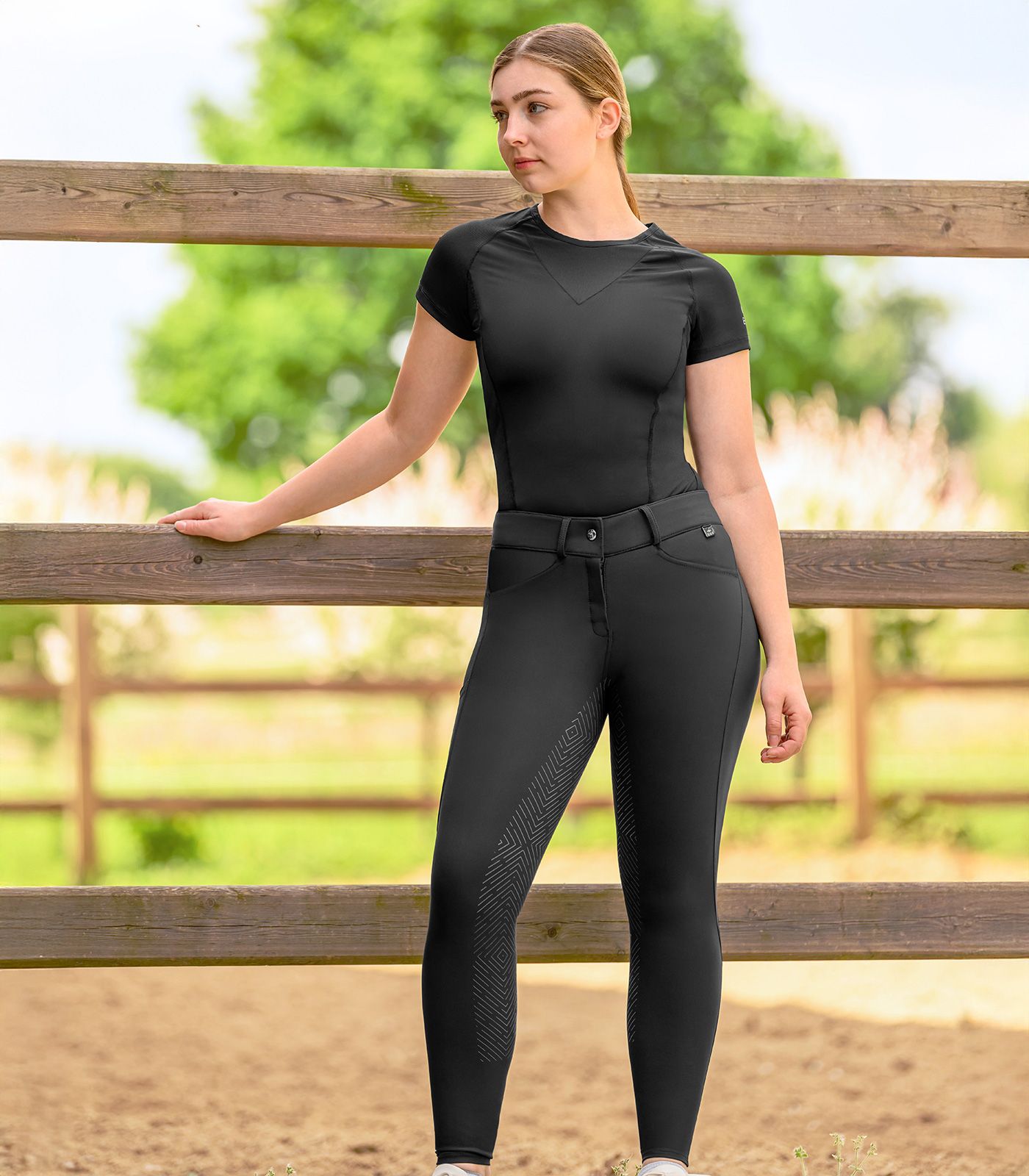 ELT Reithose Comfort Ride Silikon Damen, Vollbesatz, schwarz