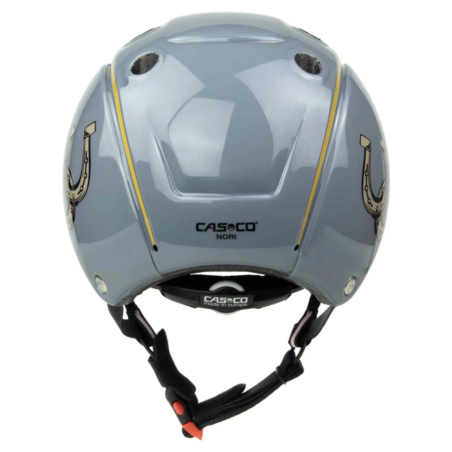 Casco NORI cască echitație copii gri cal norocos, ski, vedere din spate